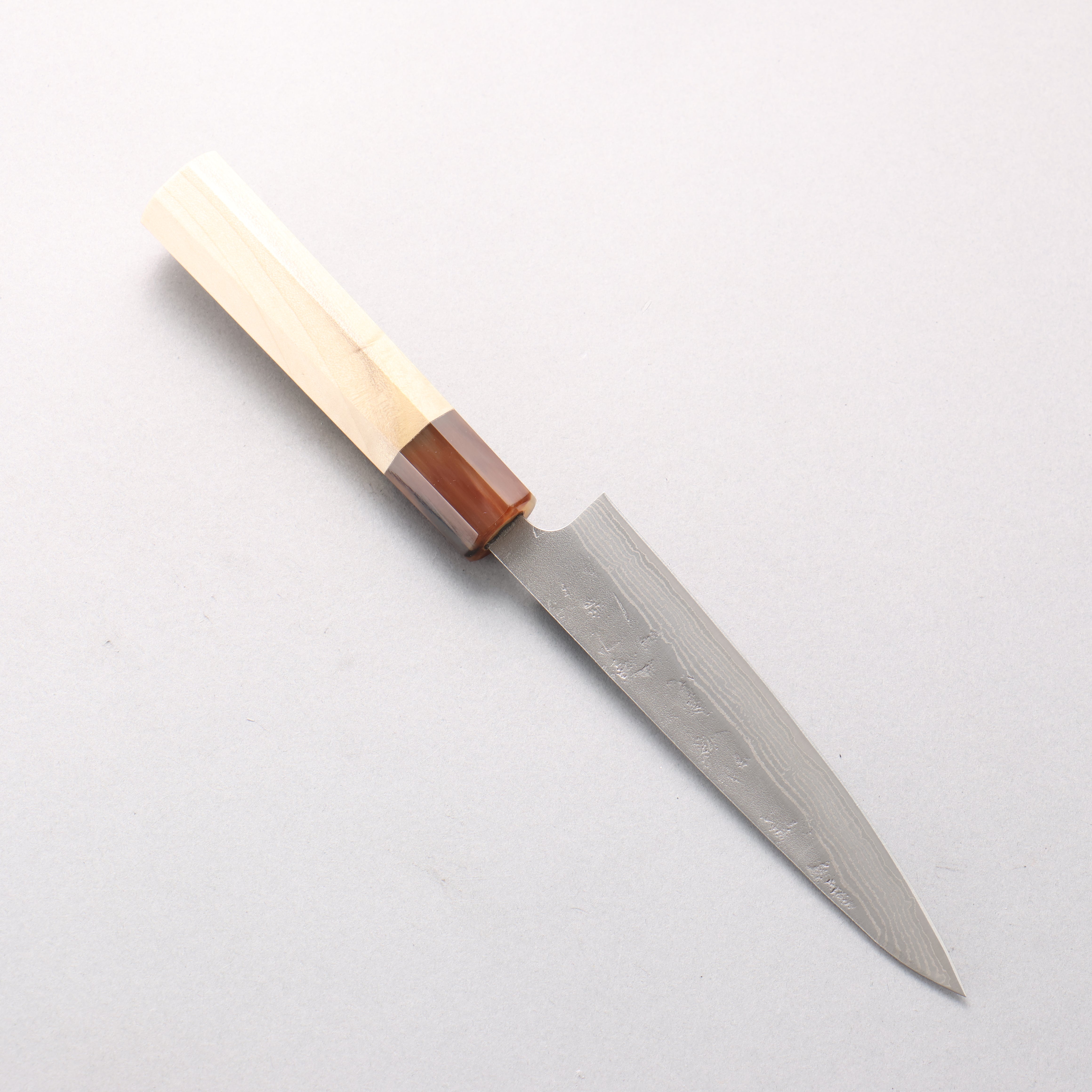 Seisuke Swedish Steel-stn Damascus Washiji Petty-Utility 135mm Magnolia Handle - Japanny - Best Japanese Knife