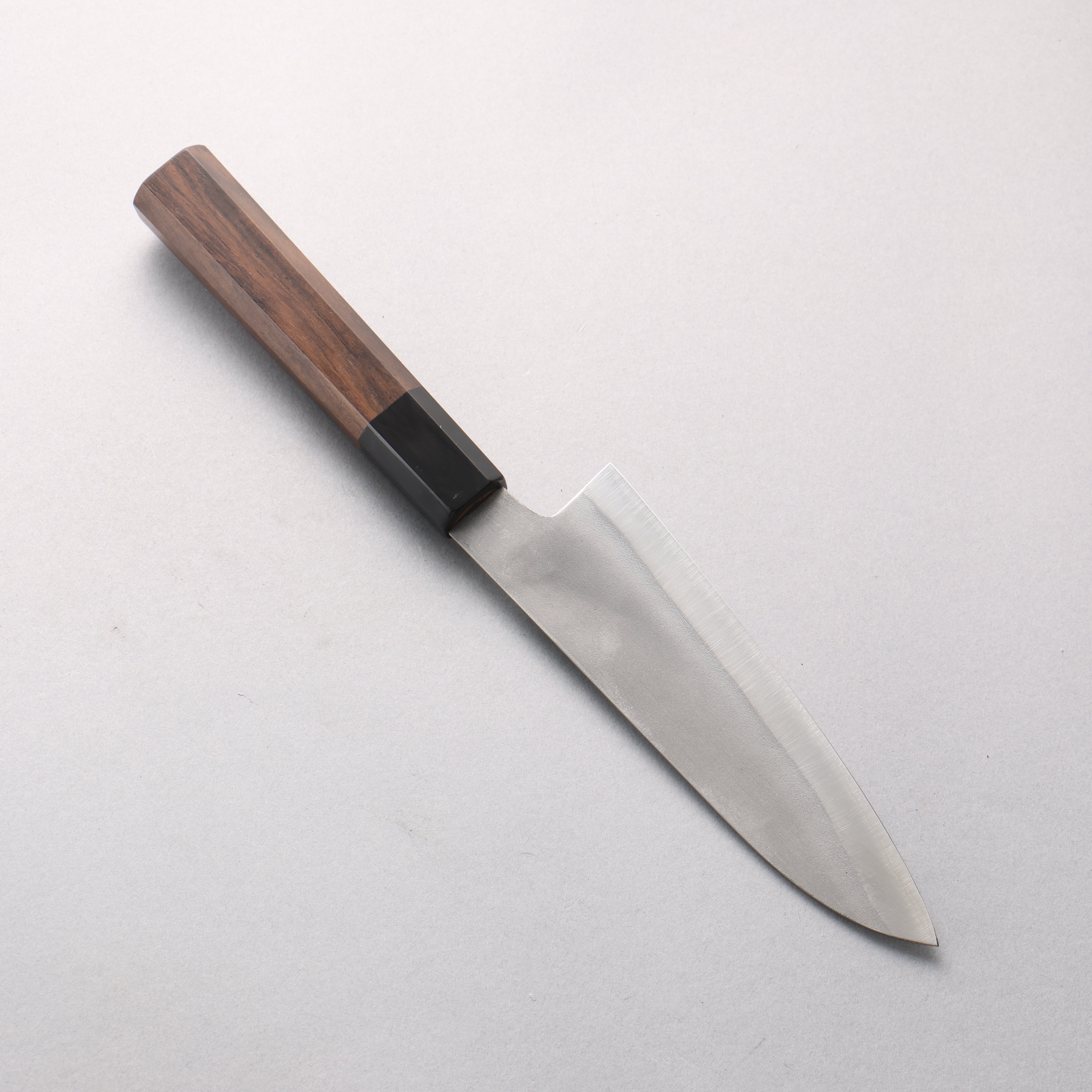 Shigeki Tanaka Silver Steel No.3 Nashiji Small Santoku 150mm Walnut Handle - Japanny - Best Japanese Knife