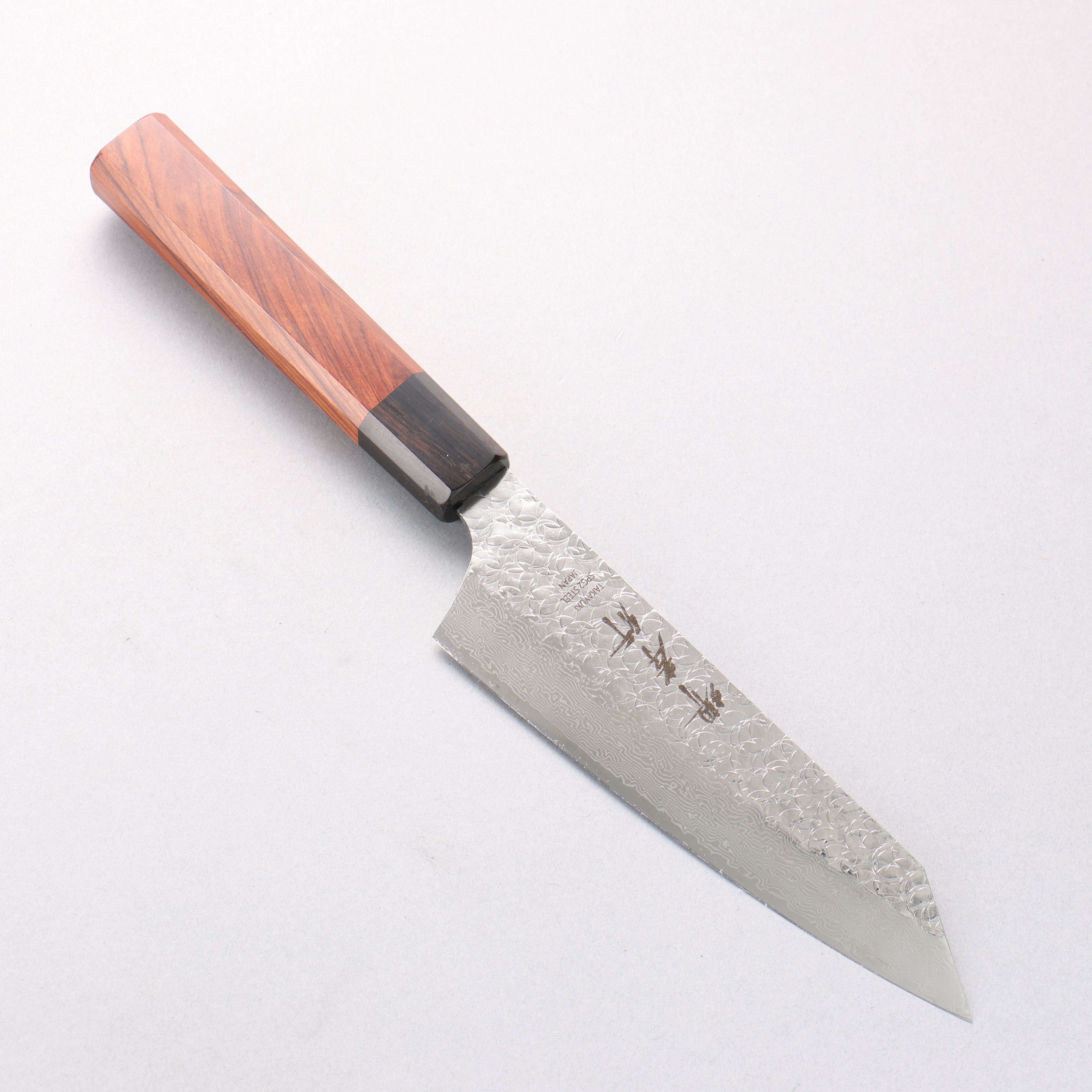 Sakai Takayuki SG2 Damascus Kengata Santoku 160mm Rosewood (Ferrule: Black Pakka Wood) Handle - Japanny - Best Japanese Knife