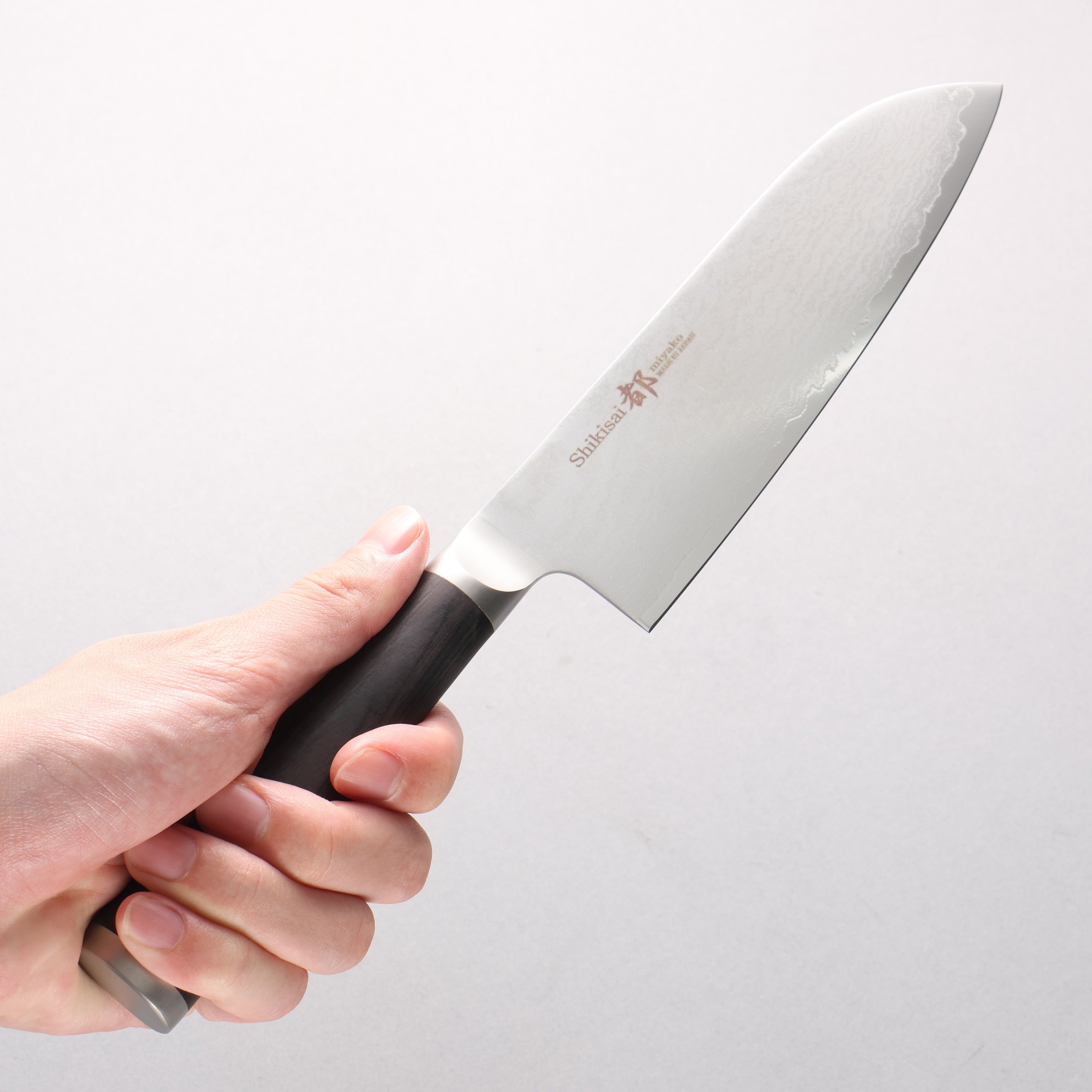 Miyako AUS8 33 Layer Damascus Santoku 165mm - Japanny - Best Japanese Knife
