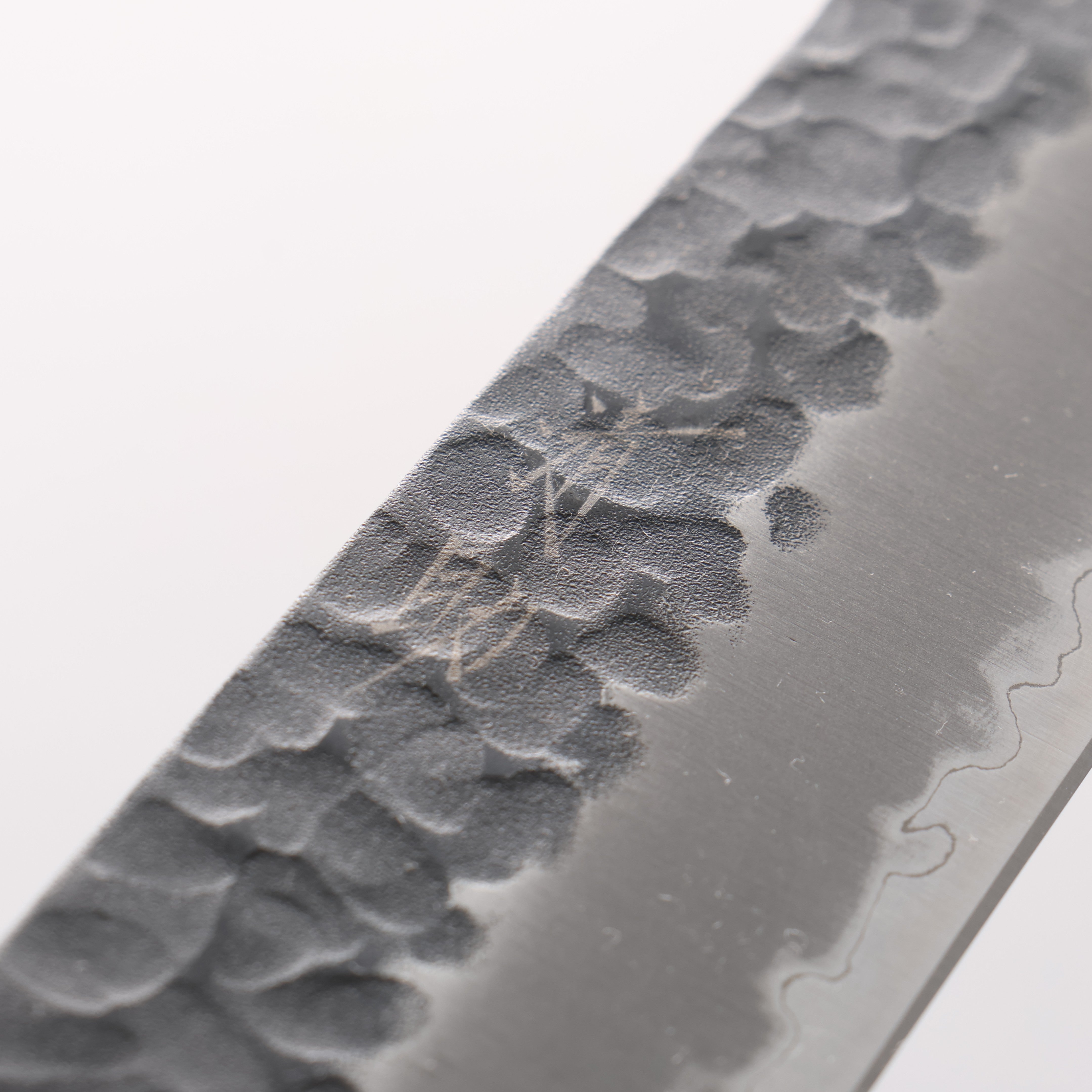 Seisuke Kokubyaku Blue Super Hammered Kurouchi Sujihiki 240mm Shitan Handle - Japanny - Best Japanese Knife