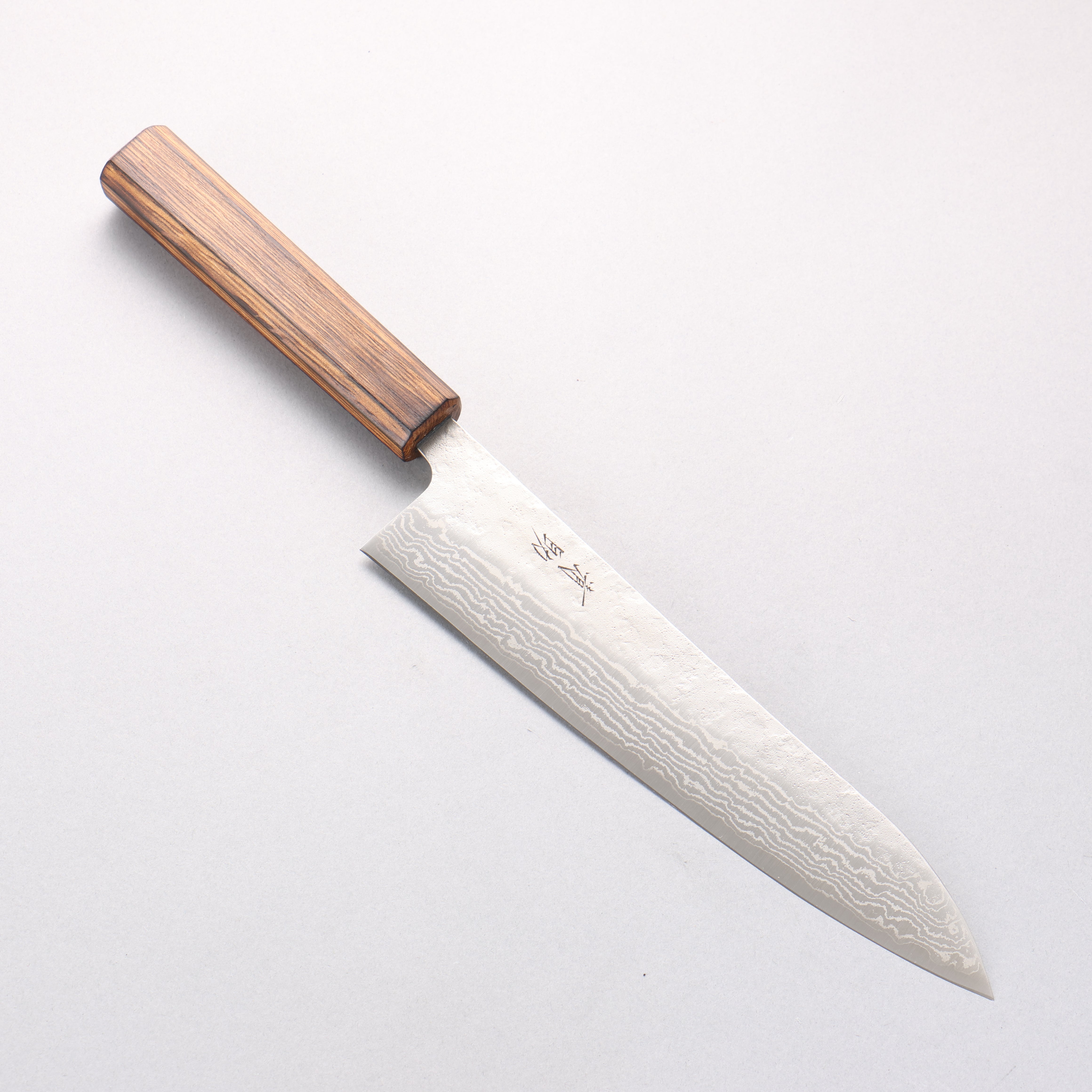 Seisuke Stainless Steel 440C Hammered Damascus Gyuto  210mm Oak Handle
