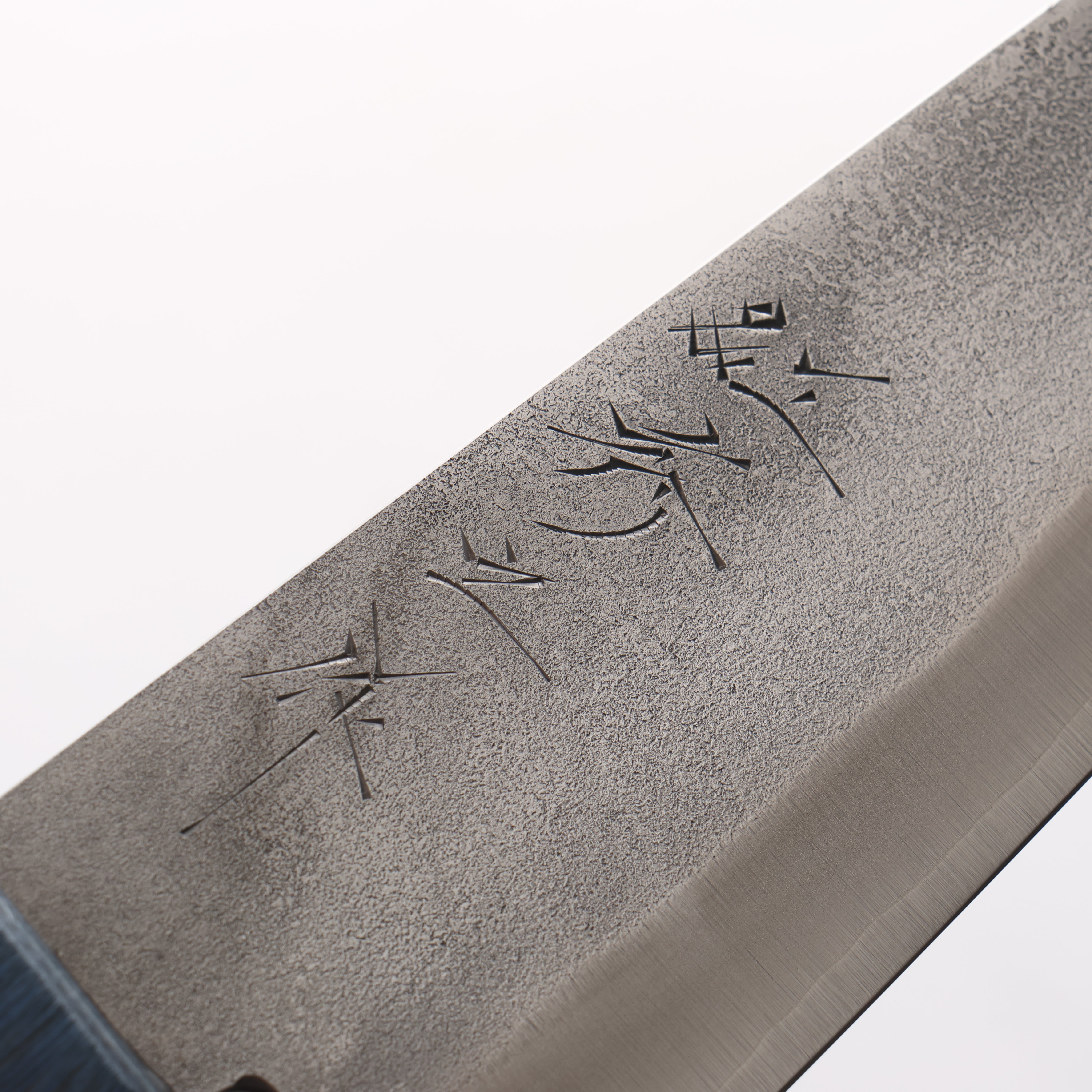 Shigeki Tanaka Silver Steel No.3 Nashiji Small Santoku 150mm Blue Pakka wood Handle - Japanny - Best Japanese Knife
