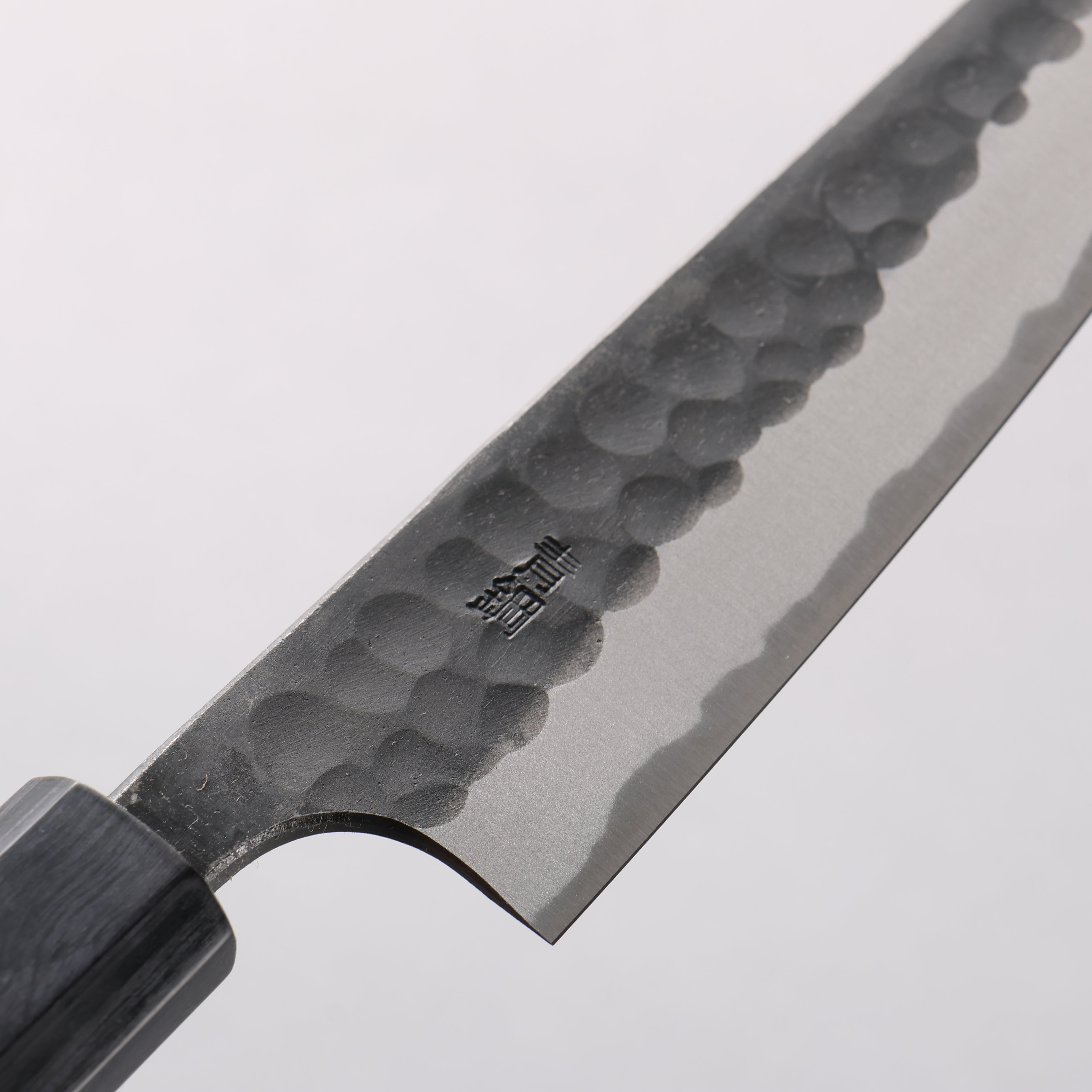 Nao Yamamoto Blue Super Kurouchi Hammered(Maru) Petty-Utility 150mm Maple Stabilized Handle - Japanny - Best Japanese Knife