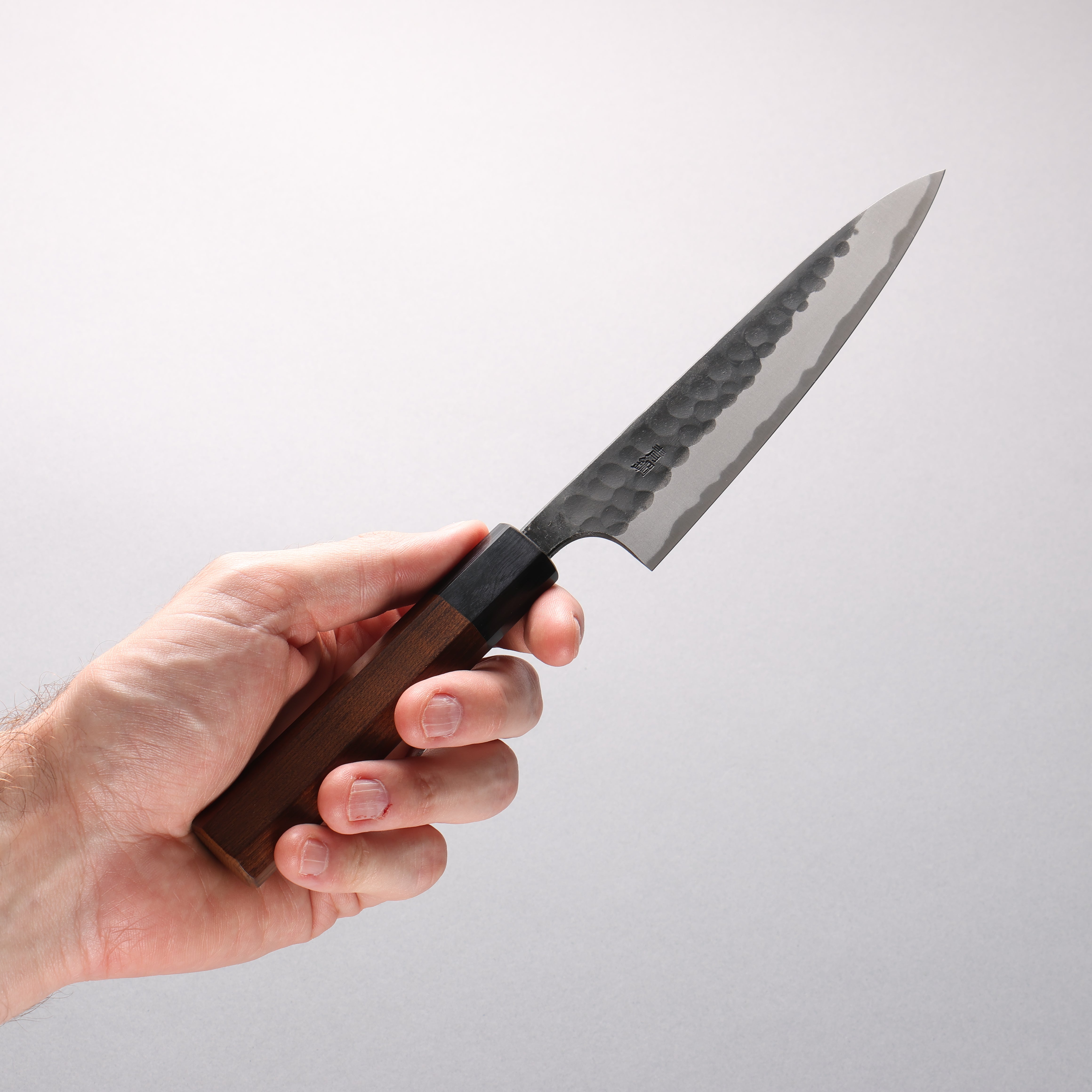 Nao Yamamoto Blue Super Kurouchi Hammered(Maru) Petty-Utility 150mm Maple Stabilized Handle