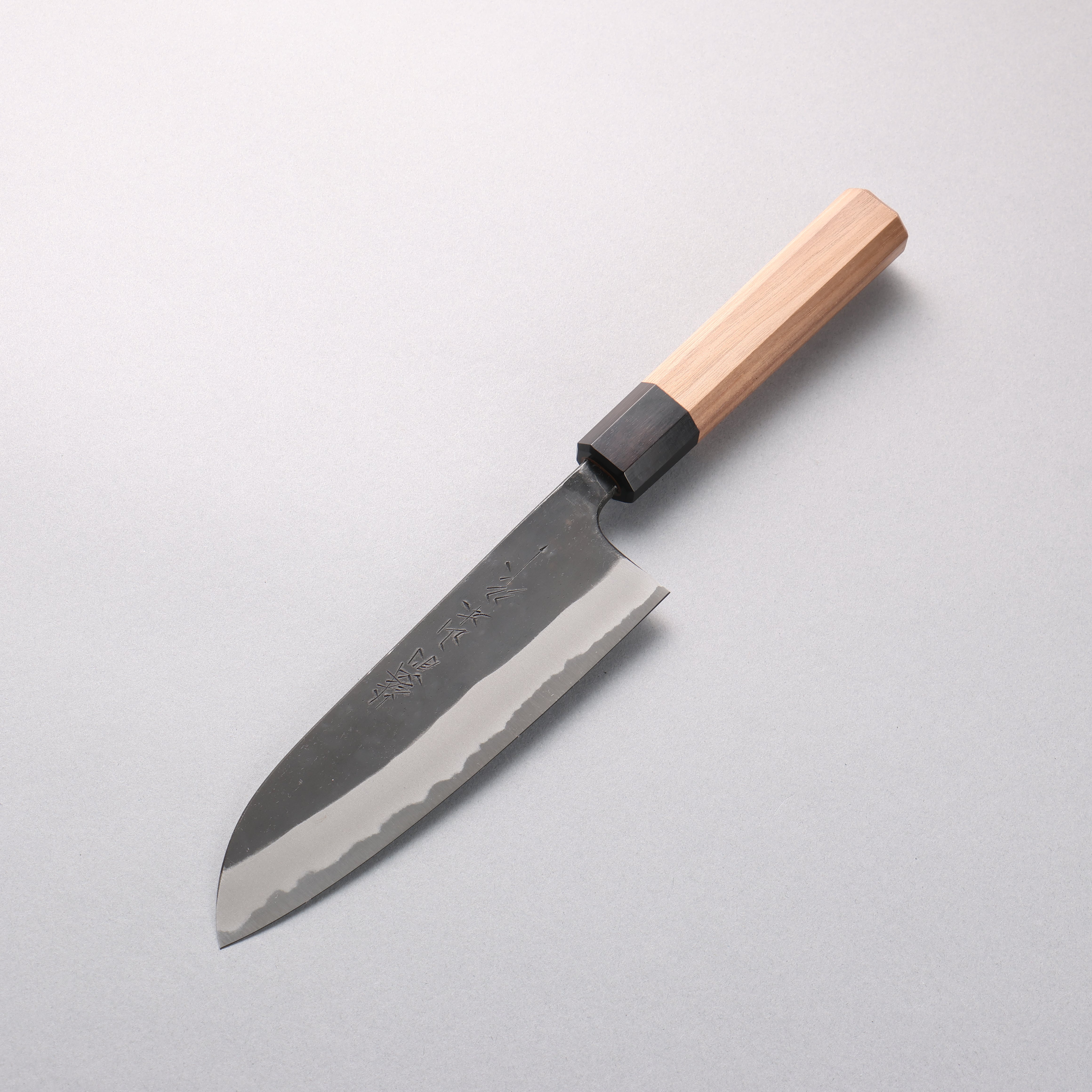 Nao Yamamoto White Steel No.2 Black Finished Santoku 170mm Walnut Handle