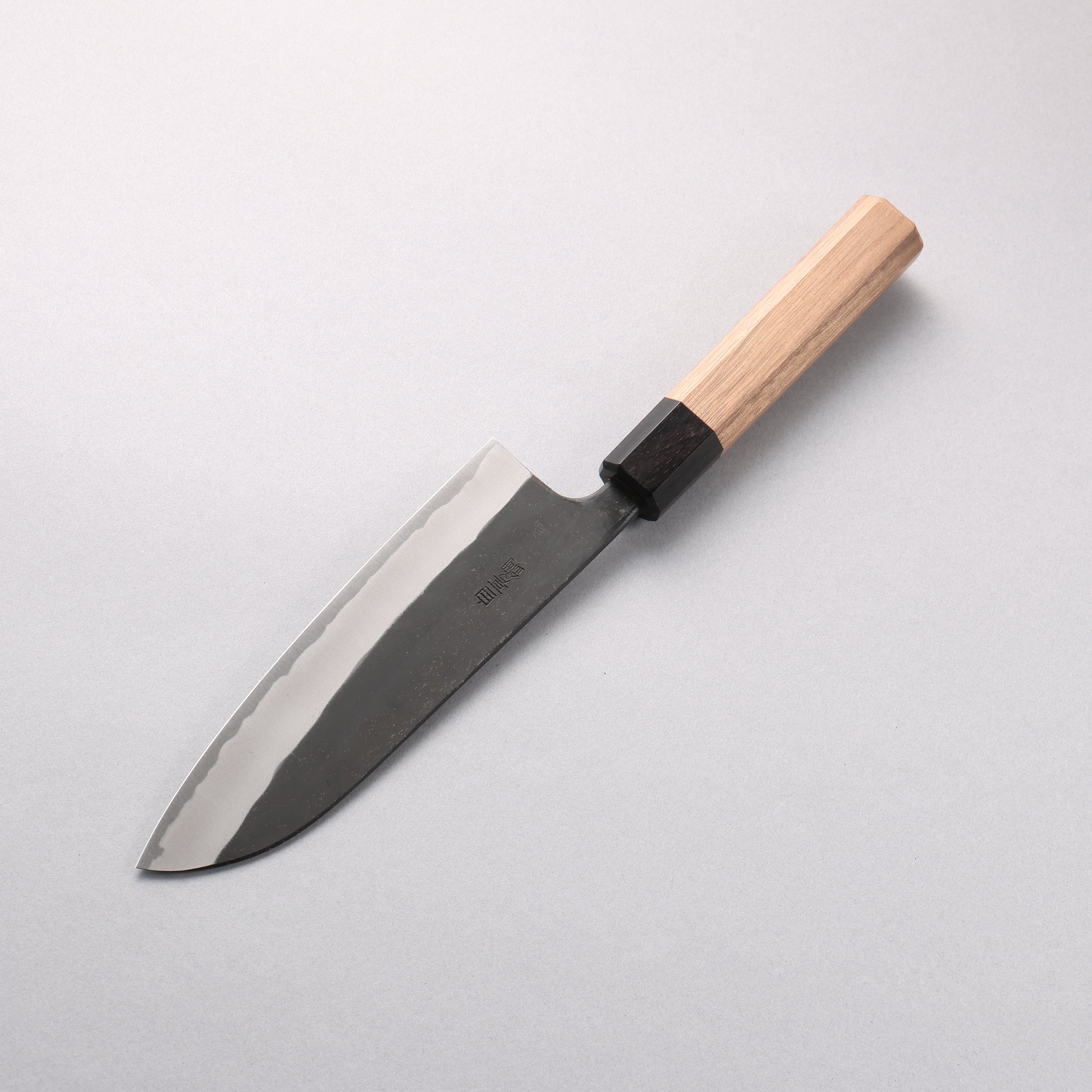 Nao Yamamoto White Steel No.2 Black Finished Santoku 170mm Walnut Handle - Japanny - Best Japanese Knife