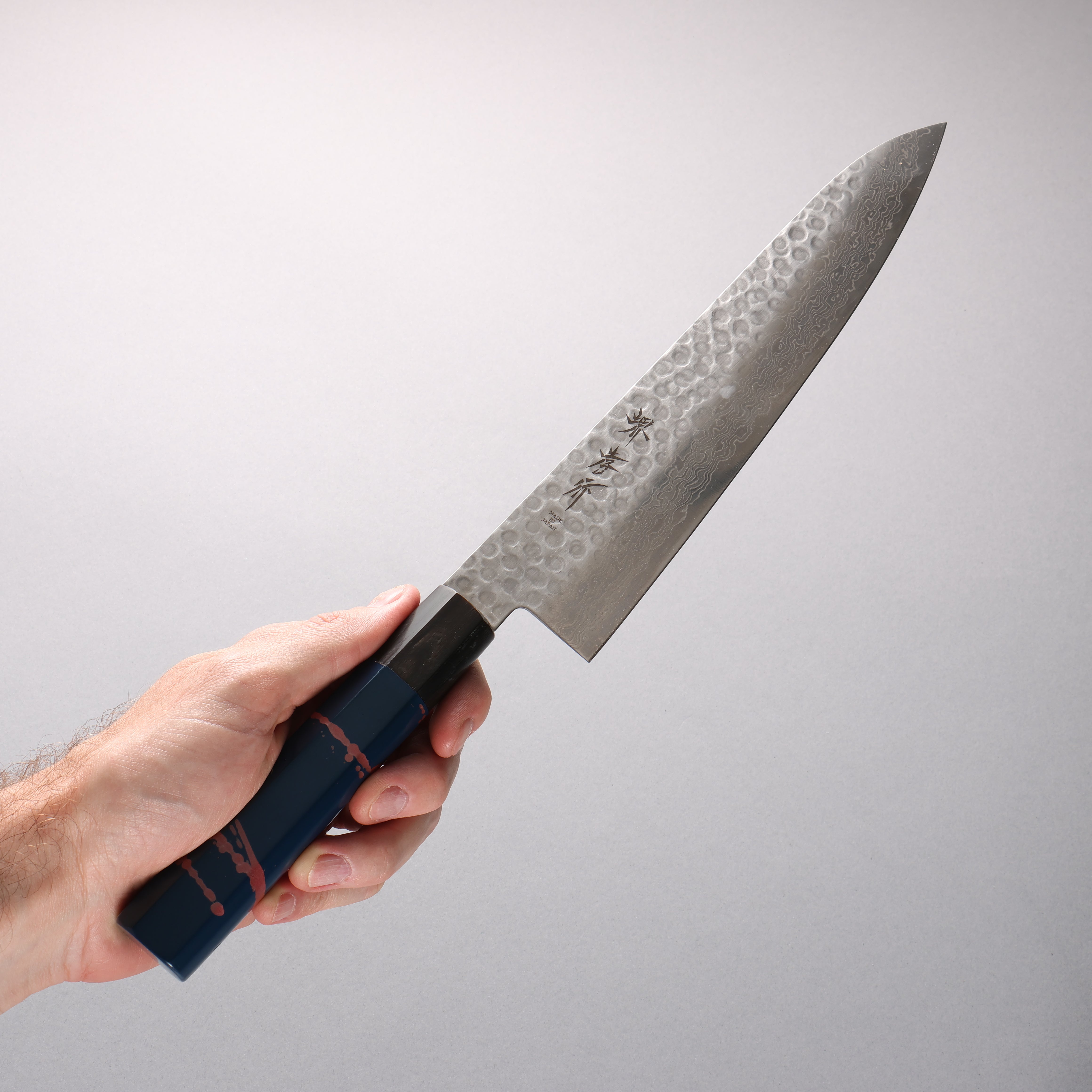 Sakai Takayuki VG10 33 Layer Damascus Gyuto 240mm Blue Lacquered Handle with Sheath