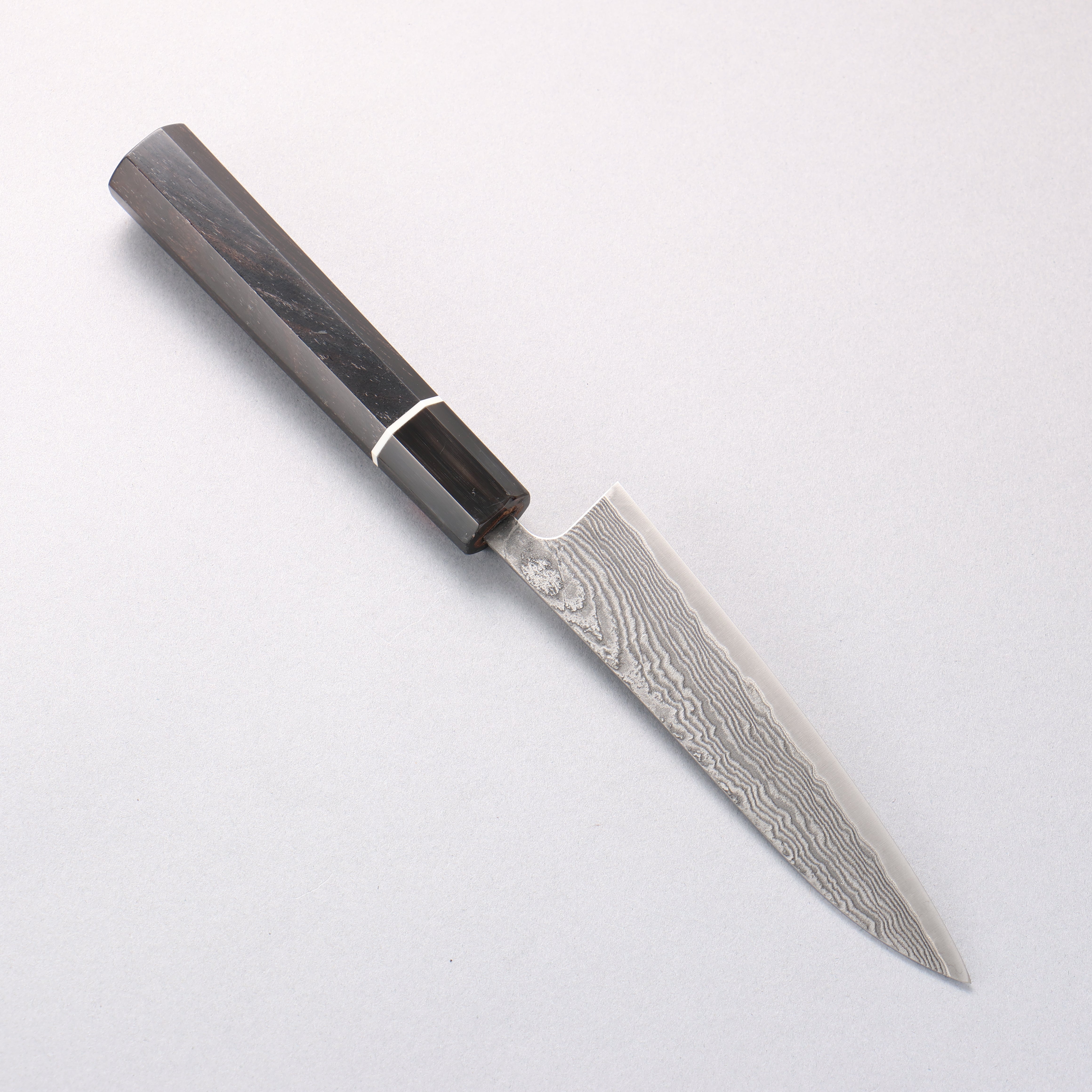 Shigeki Tanaka Habakiri SG2 Damascus Petty-Utility 135mm Ebony Wood Handle - Japanny - Best Japanese Knife