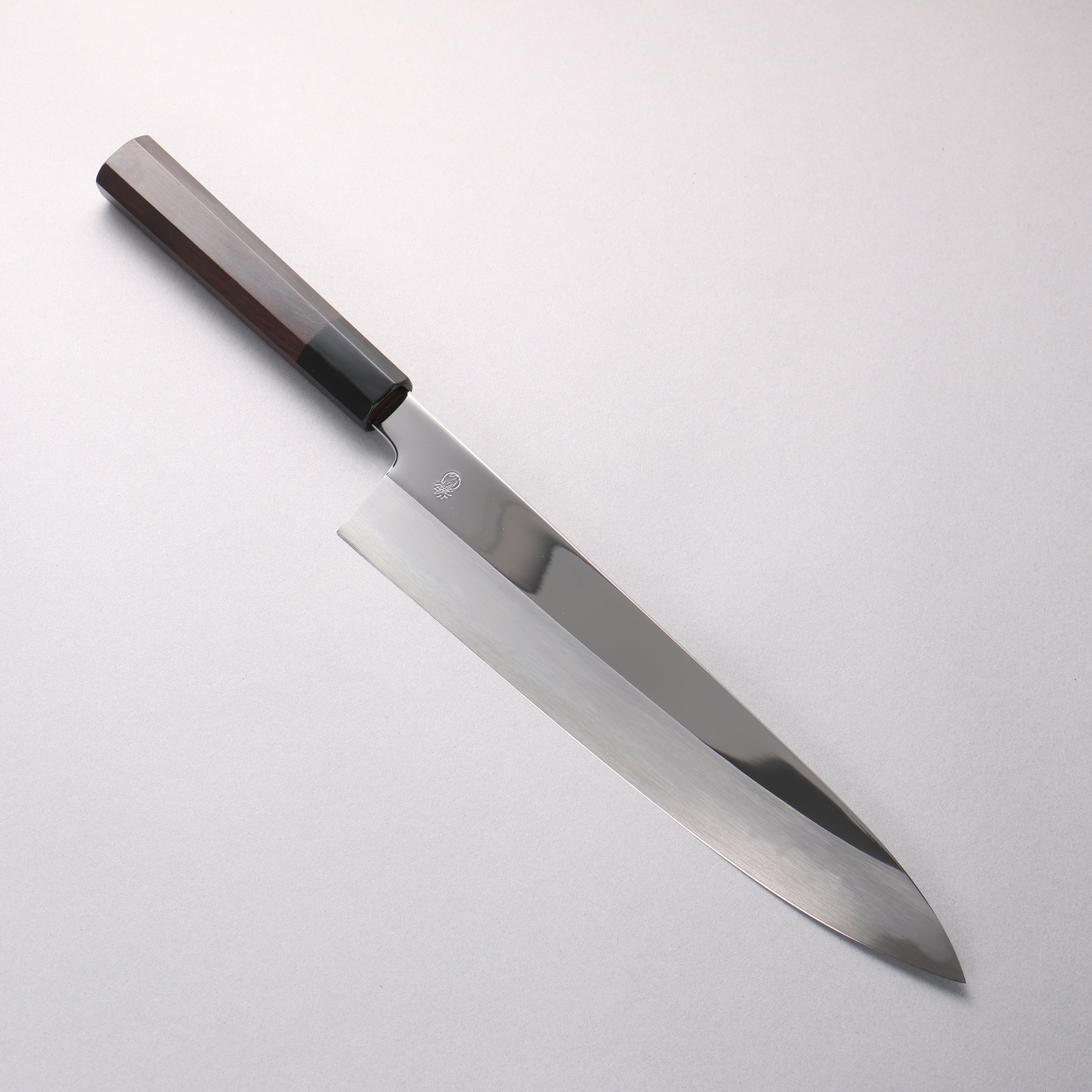 Choyo White Steel Mirrored Finish Gyuto 270mm Ebony Wood (ferrule: Black Water Buffalo Horn) Handle