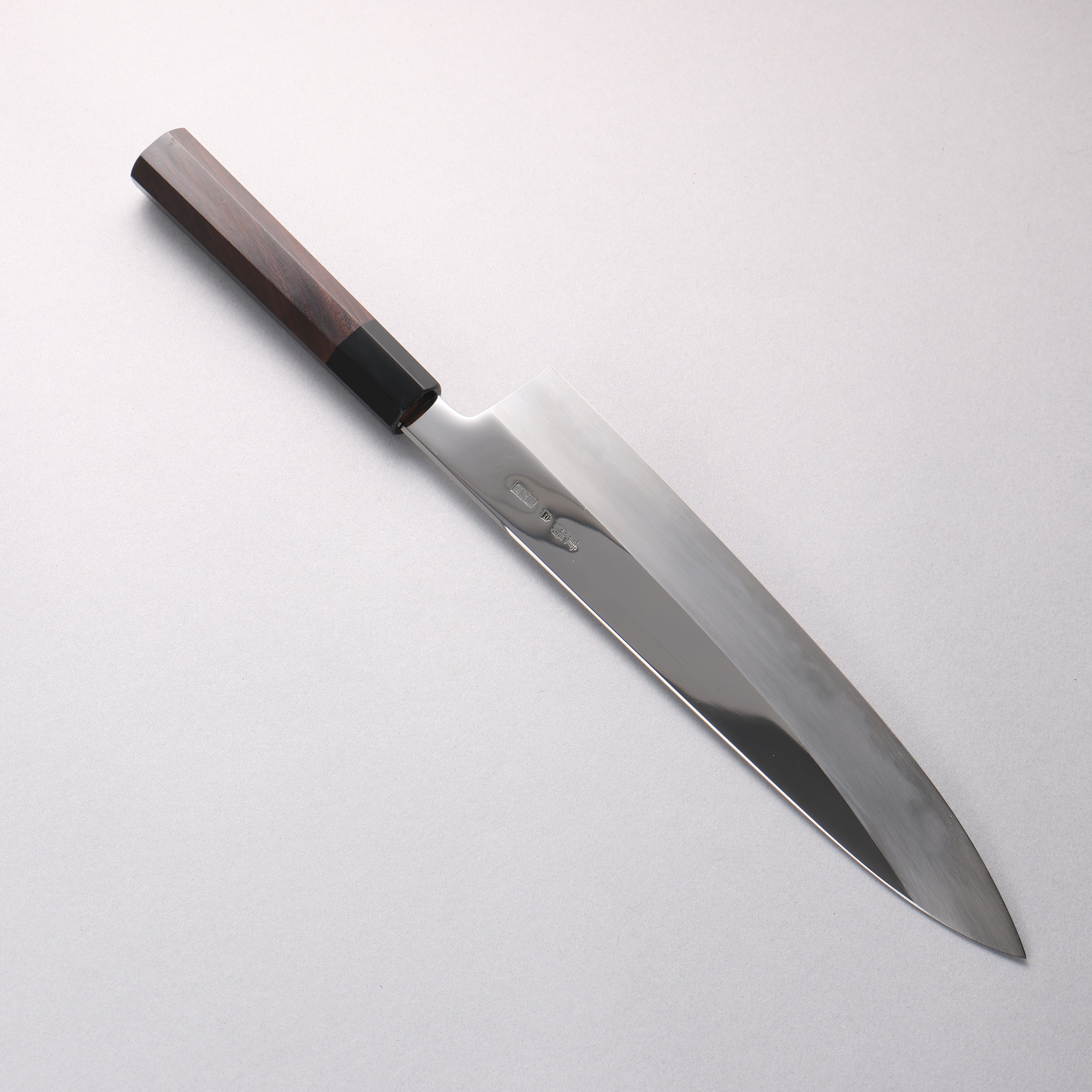 Choyo White Steel Mirrored Finish Gyuto 270mm Ebony Wood (ferrule: Black Water Buffalo Horn) Handle
