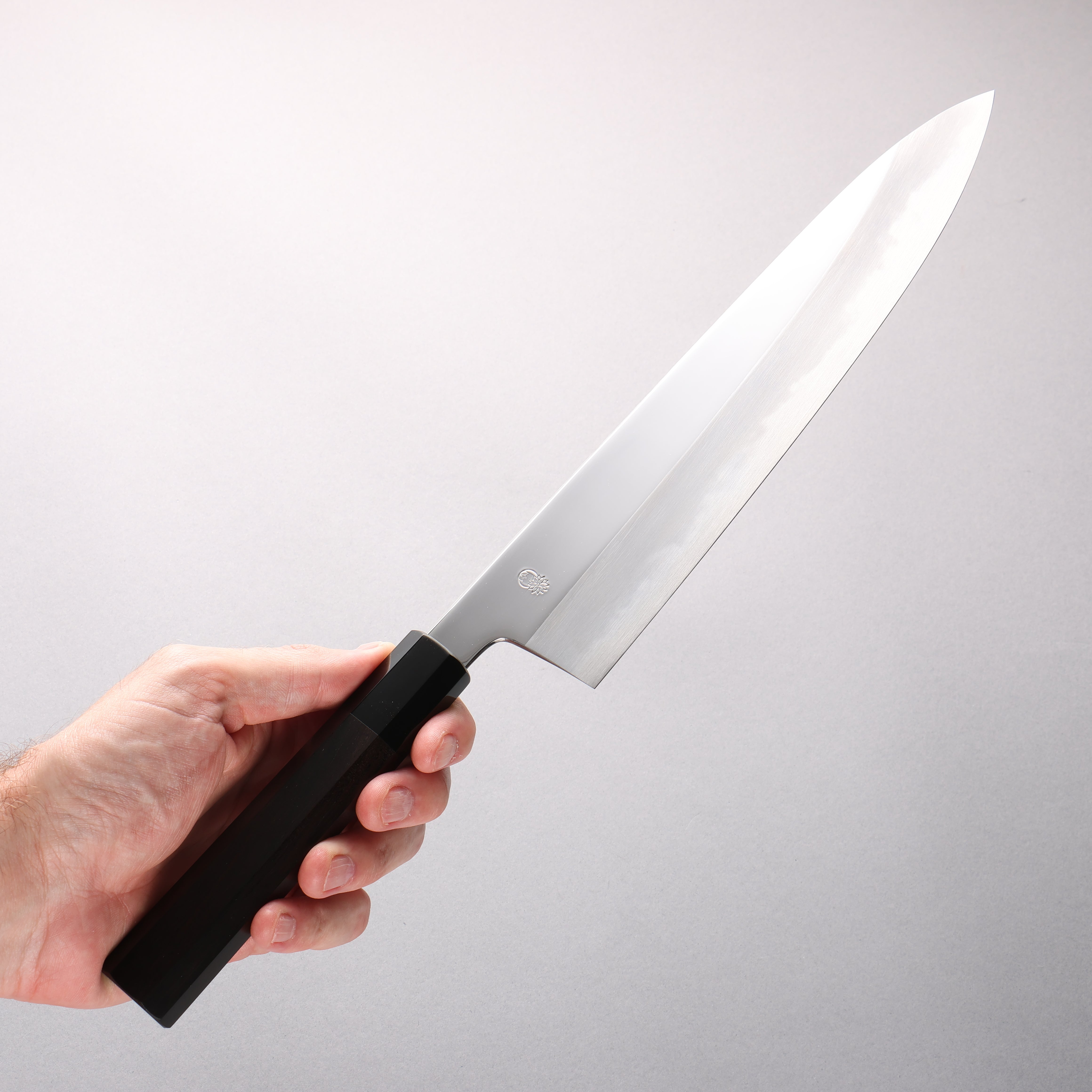 Choyo White Steel Mirrored Finish Gyuto 270mm Ebony Wood (ferrule: Black Water Buffalo Horn) Handle