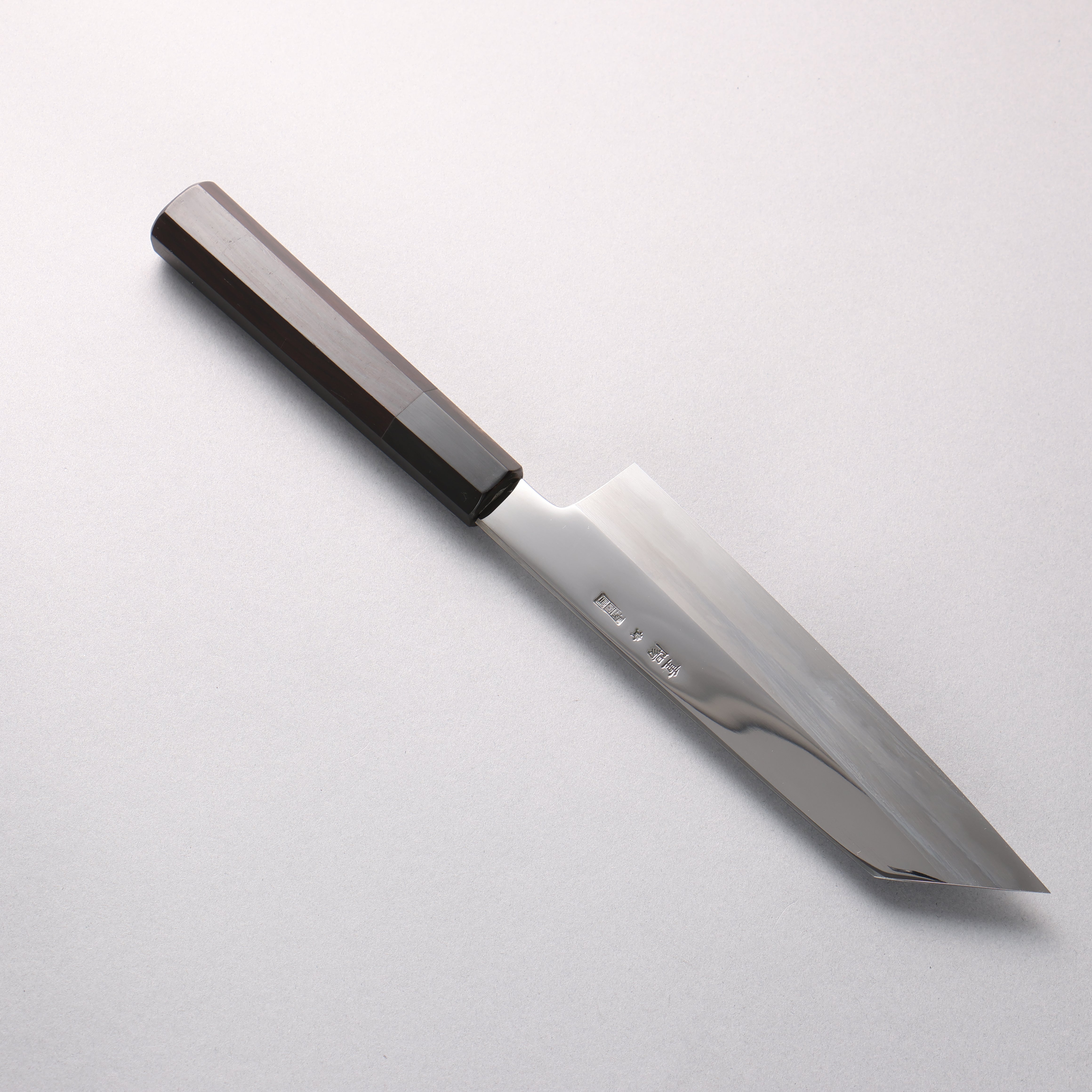 Choyo Blue Steel No.1 Mirrored Finish Kiritsuke Santoku 180mm Ebony Wood (ferrule: Black Water Buffalo Horn) Handle