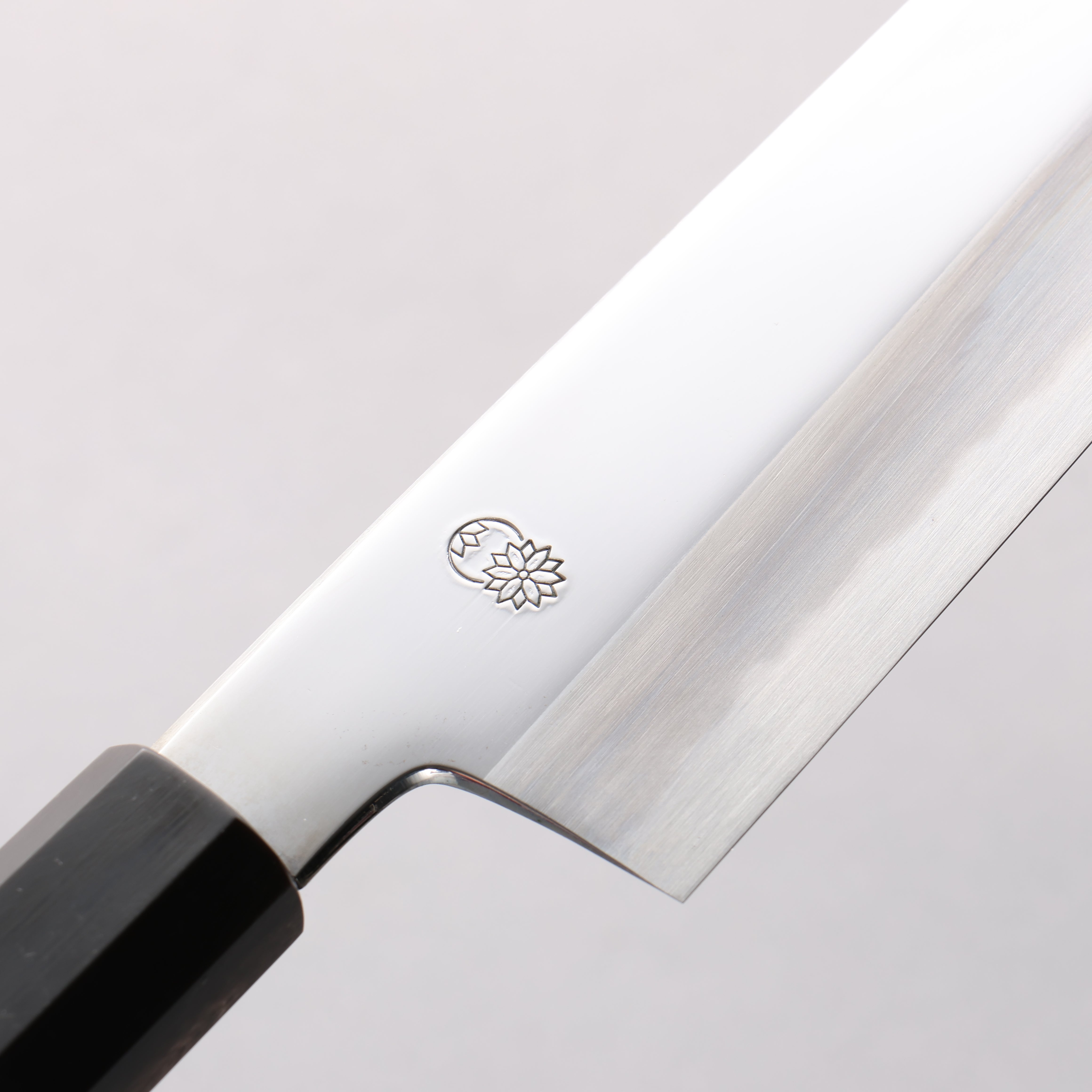 Choyo Blue Steel No.1 Mirrored Finish Kiritsuke Santoku 180mm Ebony Wood (ferrule: Black Water Buffalo Horn) Handle