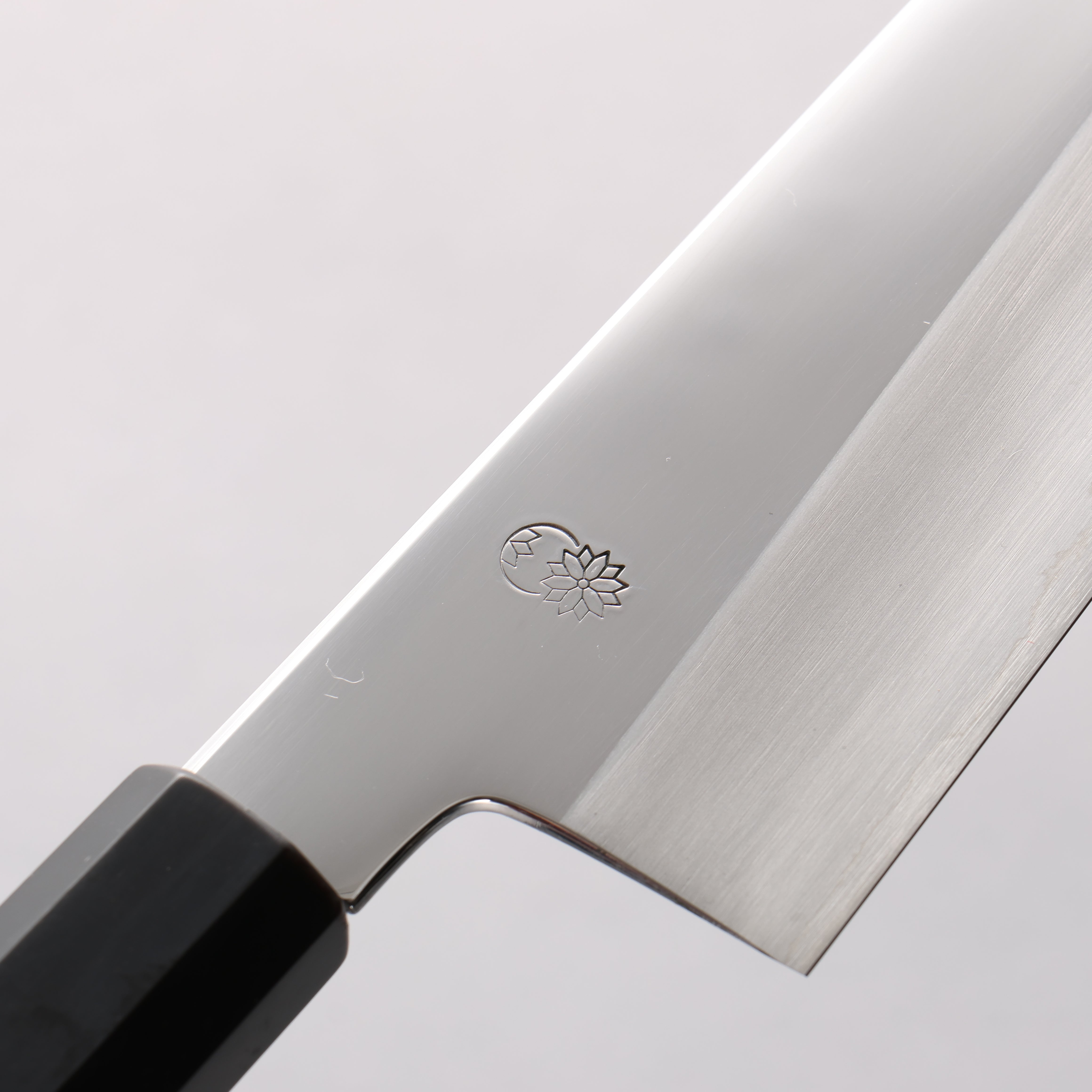 Choyo Silver Steel No.3 Mirrored Finish Gyuto 210mm Ebony Wood (ferrule: Black Water Buffalo Horn) Handle