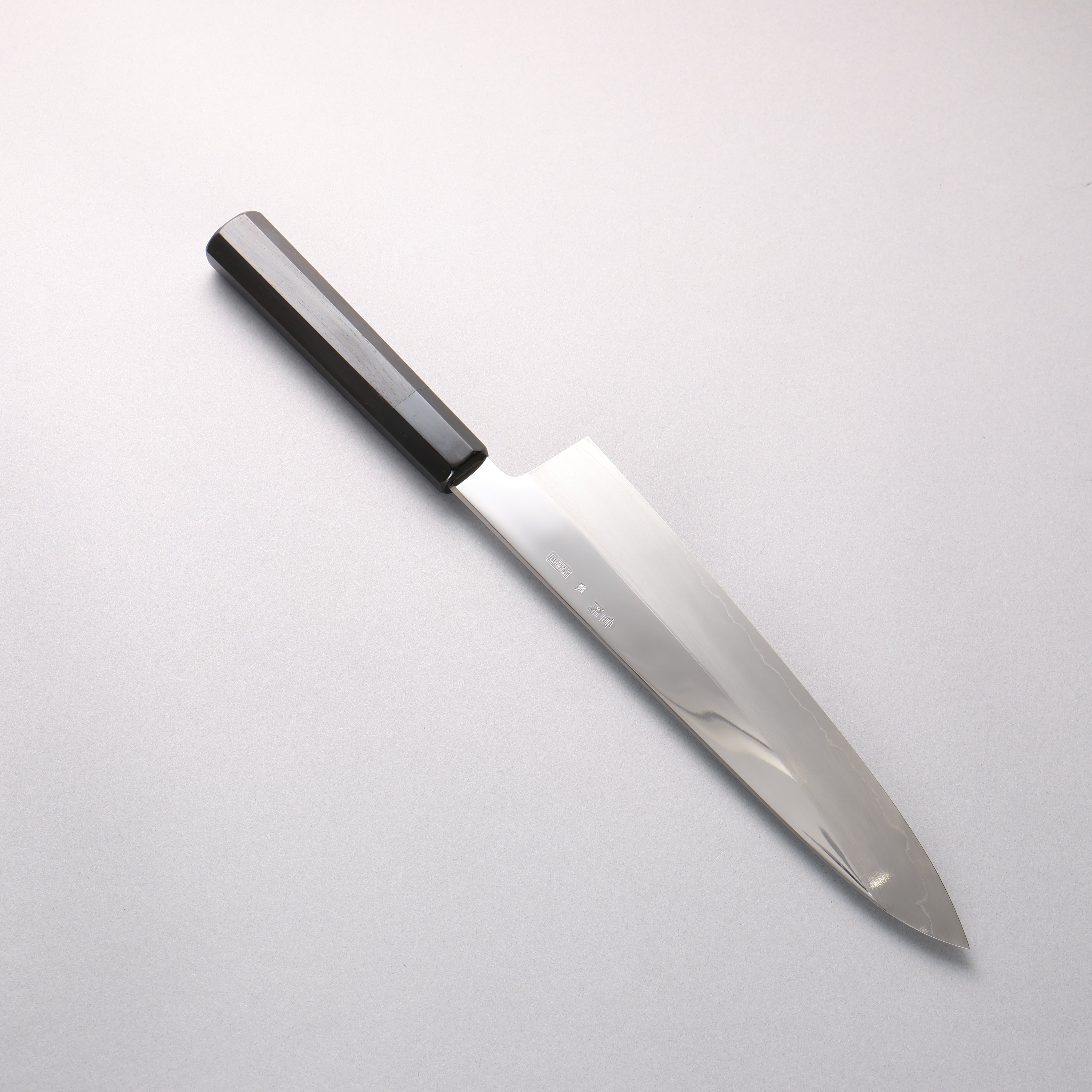 Choyo Silver Steel No.3 Mirrored Finish Gyuto 240mm Ebony Wood (ferrule: Black Water Buffalo Horn) Handle
