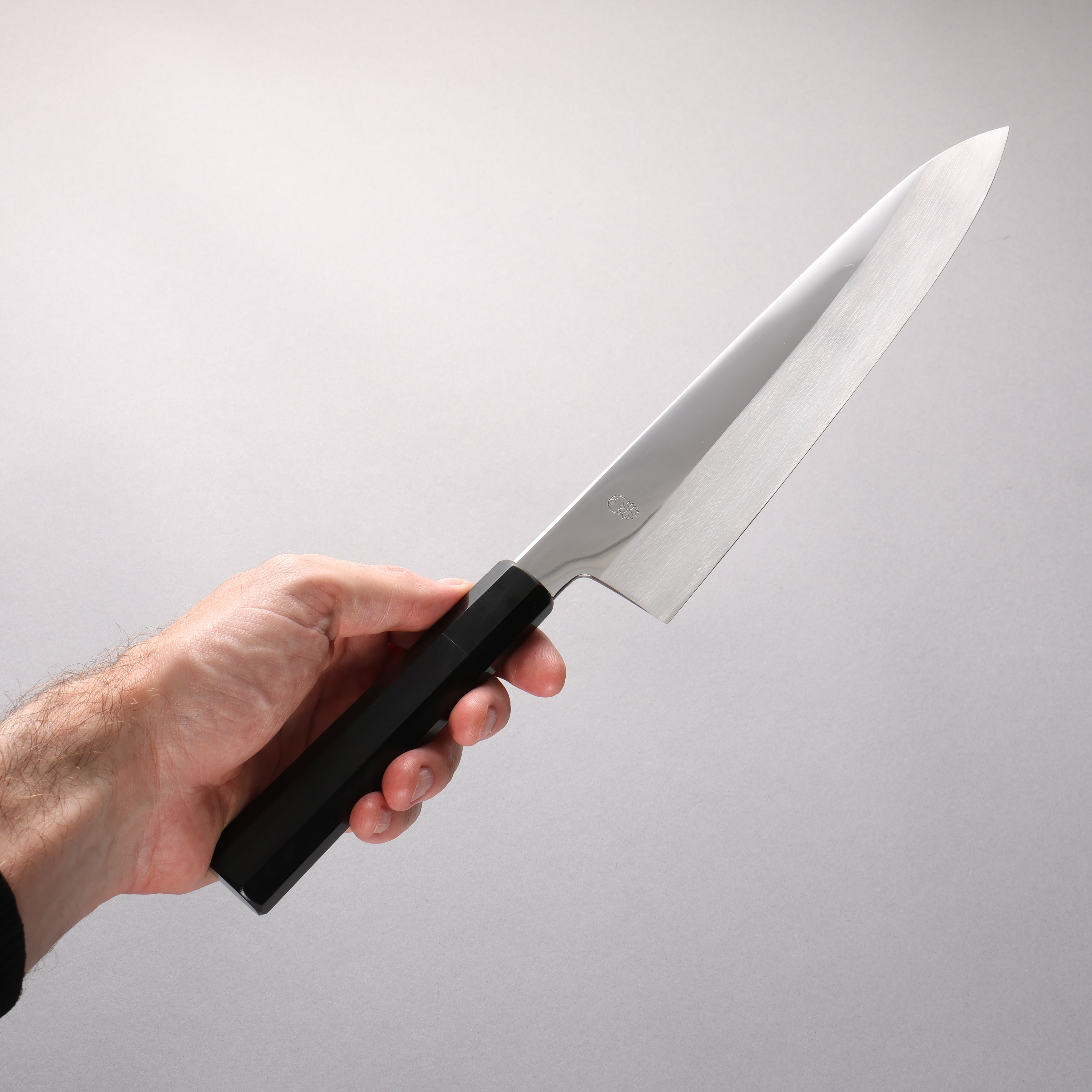 Choyo Silver Steel No.3 Mirrored Finish Gyuto 240mm Ebony Wood (ferrule: Black Water Buffalo Horn) Handle - Japanny - Best Japanese Knife