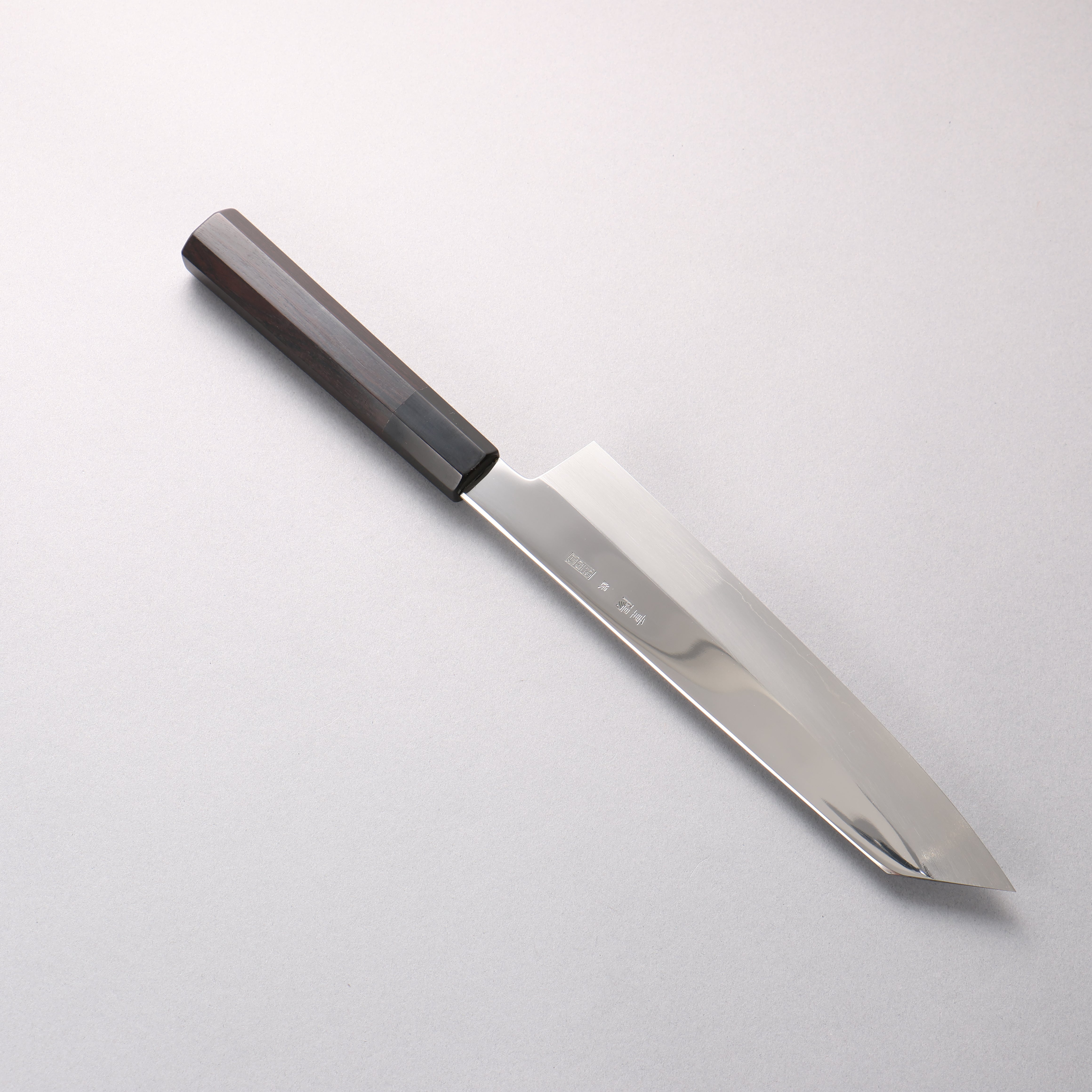 Choyo Silver Steel No.3 Mirrored Finish Kiritsuke Gyuto 210mm Ebony Wood (ferrule: Black Water Buffalo Horn) Handle