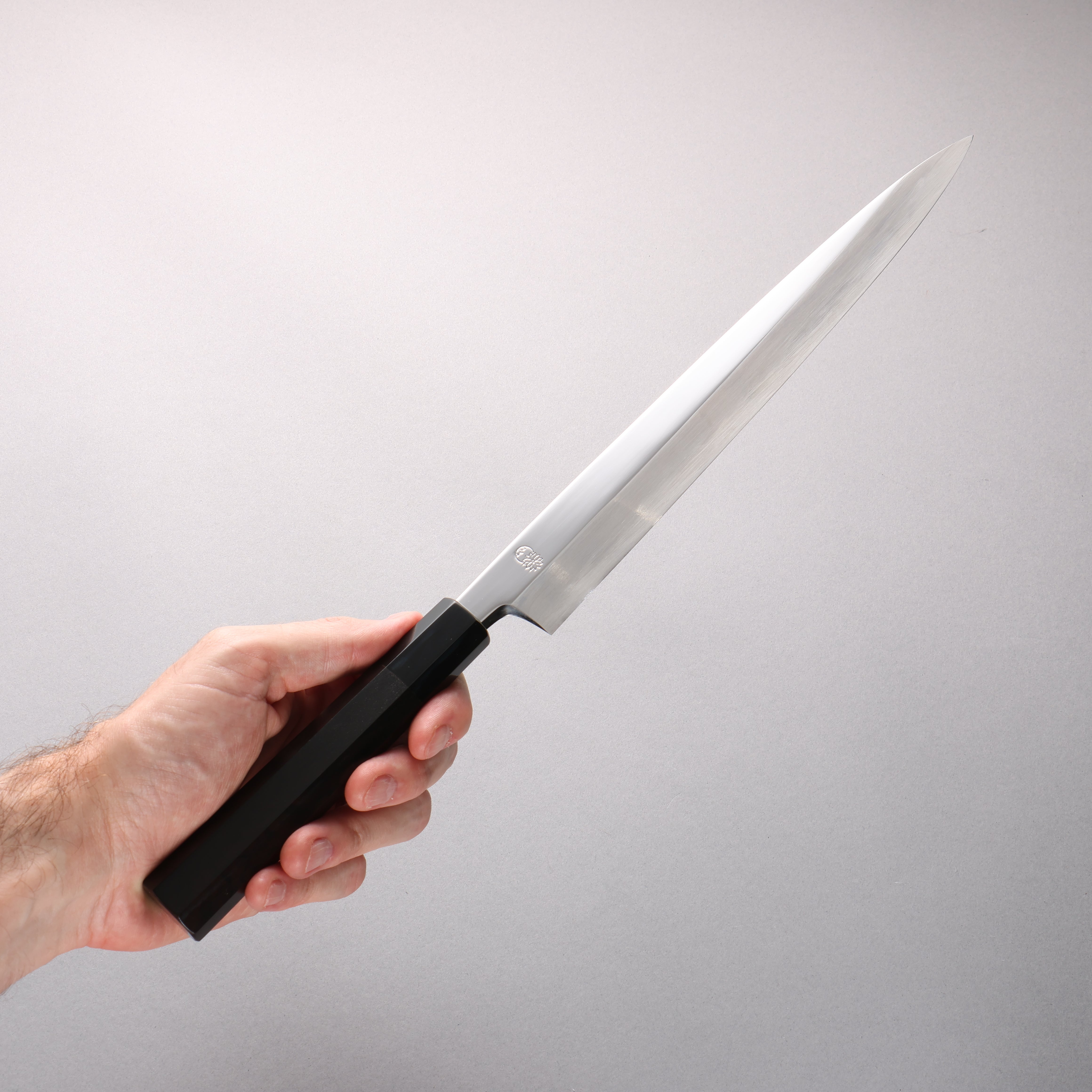 Choyo White Steel Mirrored Finish Yanagiba 270mm Ebony Wood (ferrule: Black Water Buffalo Horn) Handle