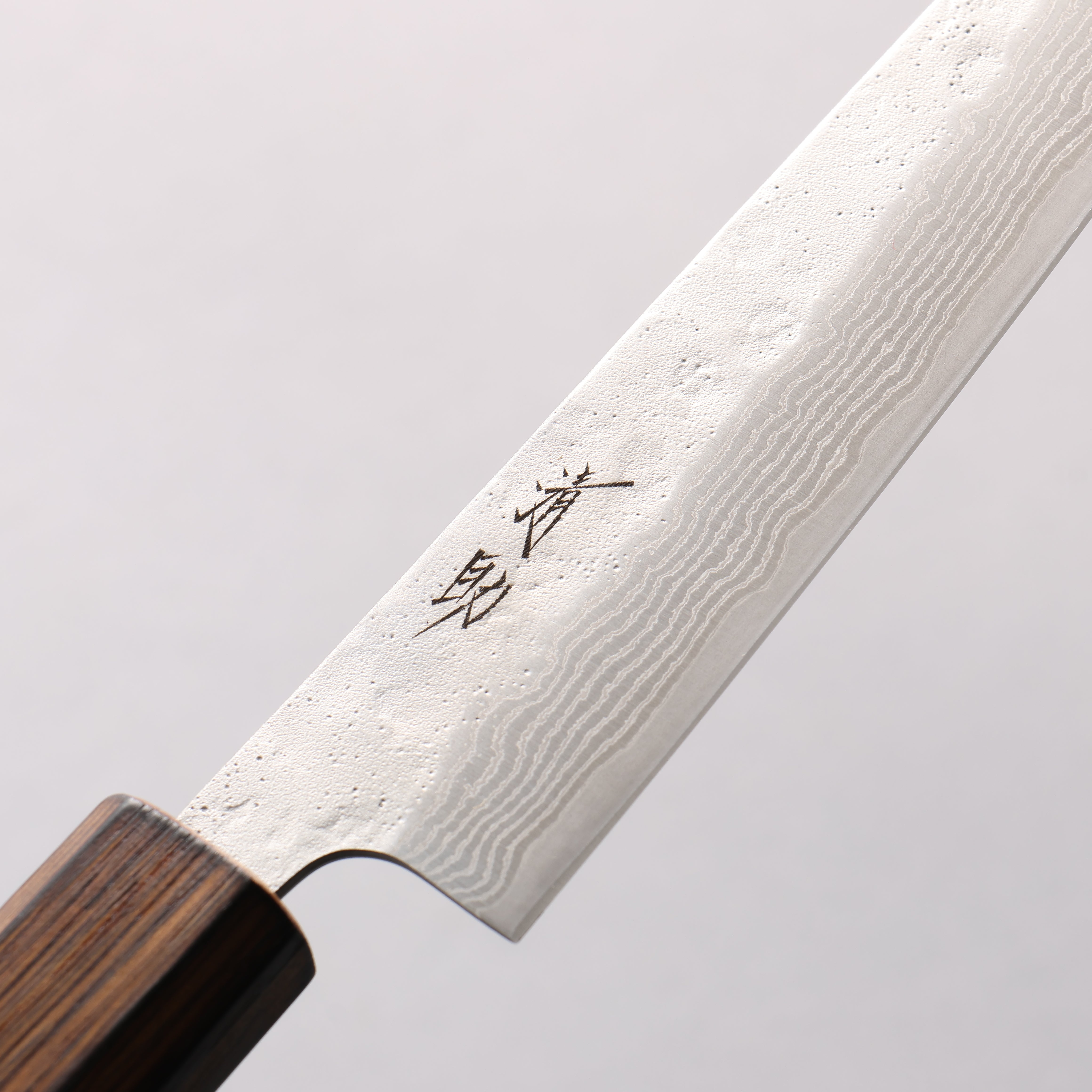 Seisuke Stainless Steel 440C Hammered Damascus Petty-Utility 150mm Oak Handle - Japanny - Best Japanese Knife