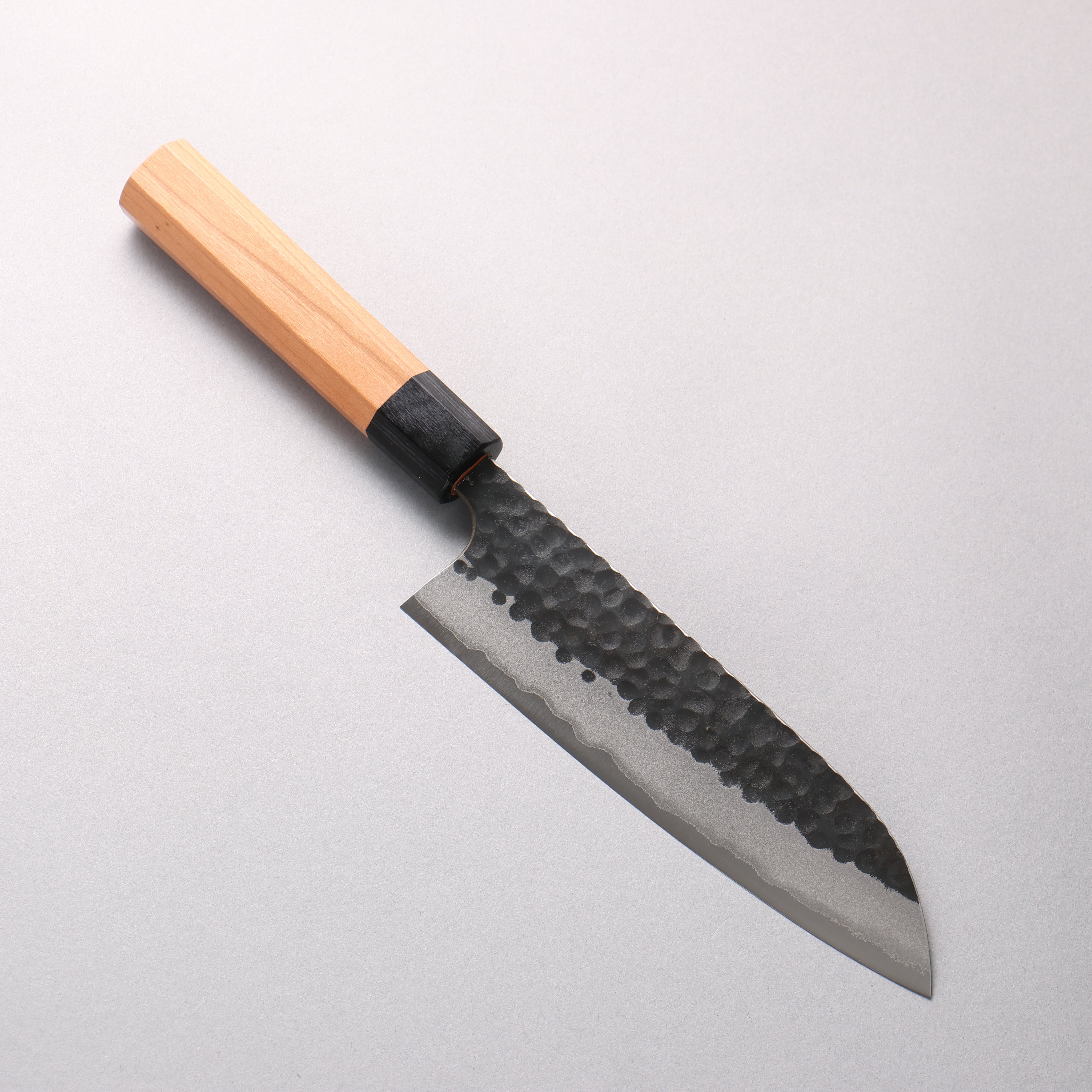 Masakage Koishi Blue Super Black Finished Santoku 165mm American Cherry Handle - Japanny - Best Japanese Knife