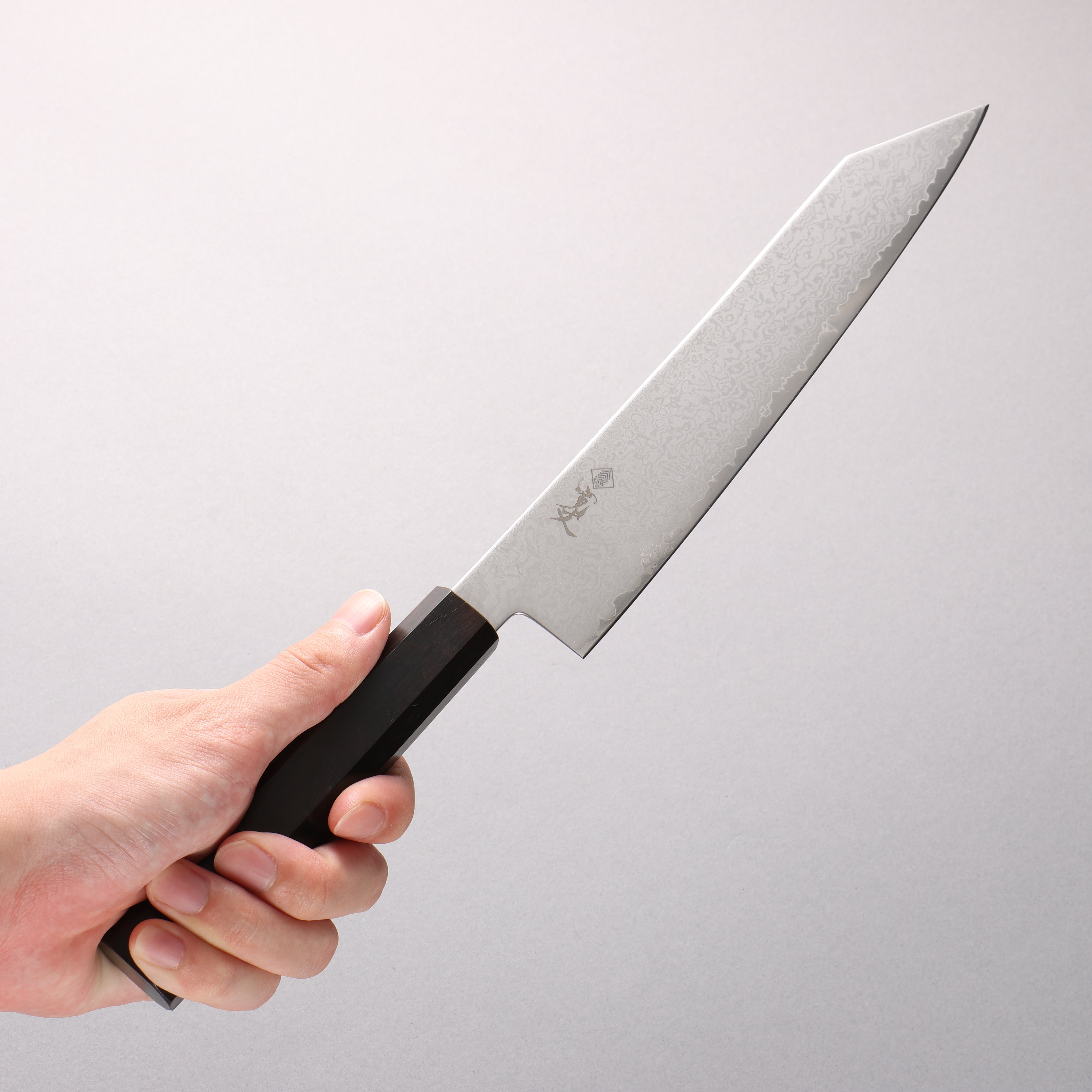 Kanjyo VG10 Damascus Kiritsuke Gyuto 210mm Ebony Wood Handle - Japanny - Best Japanese Knife