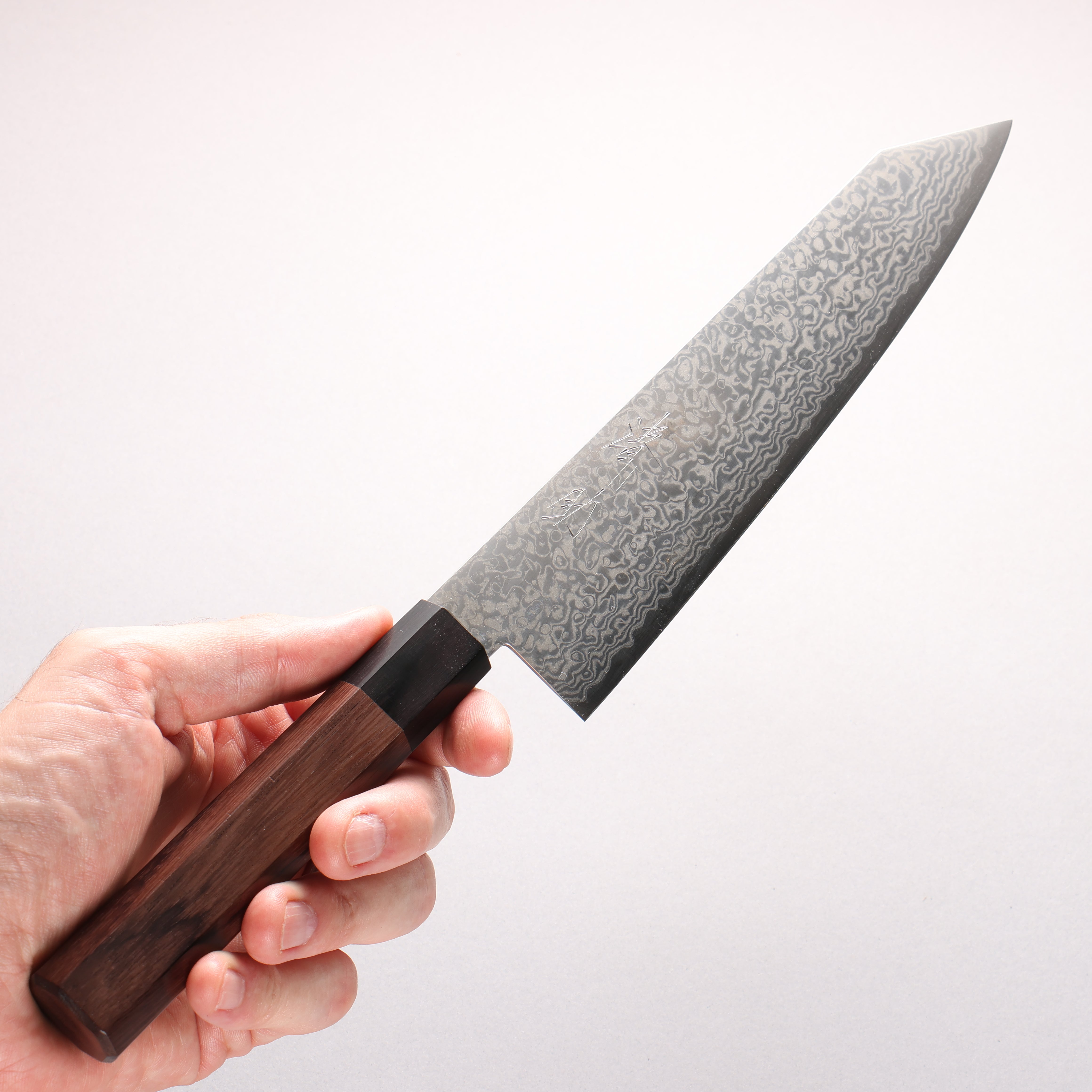 Seisuke ZDP189 Damascus Kiritsuke Gyuto 210mm Rosewood (Ferrule: Black Pakka Wood) Handle
