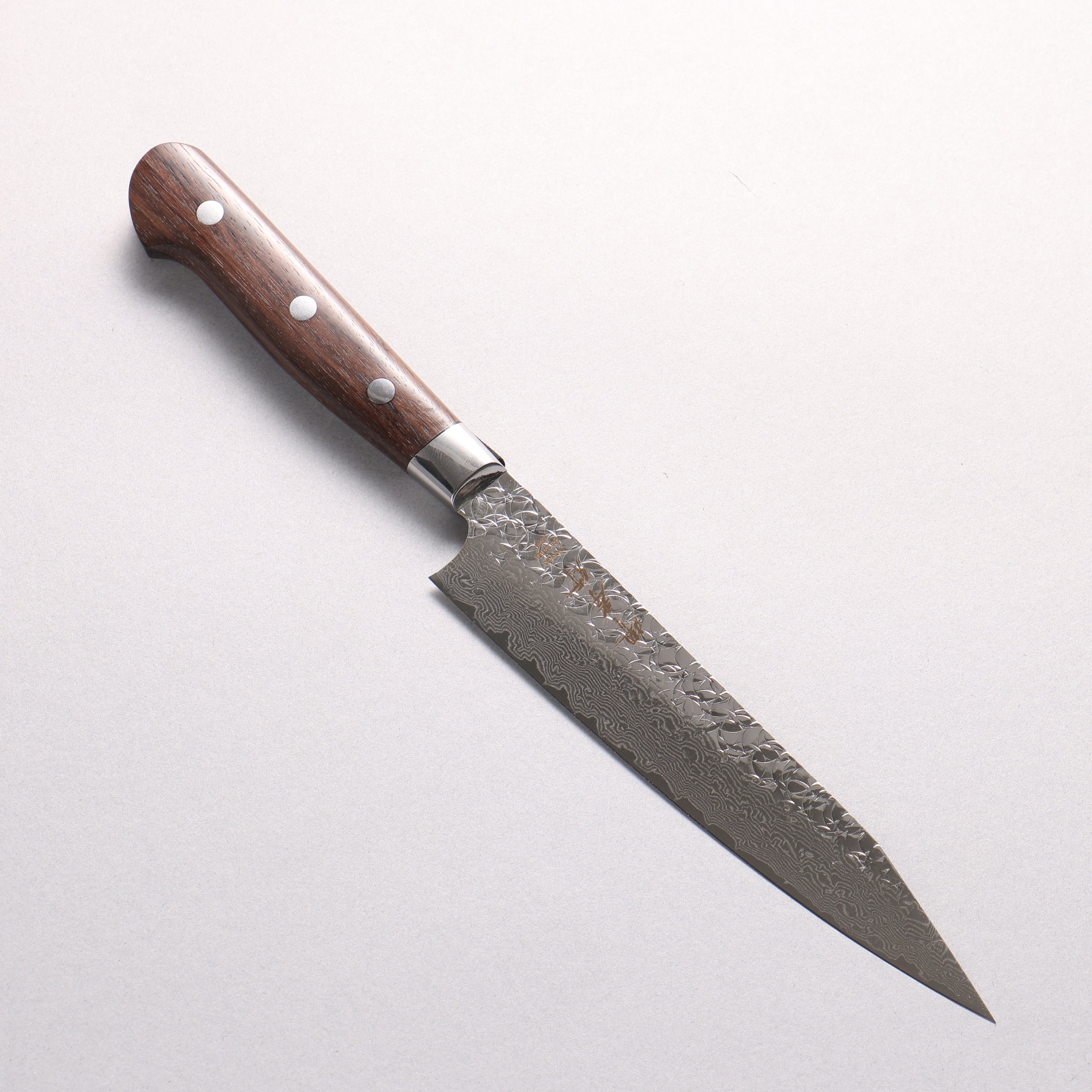 Sakai Takayuki SG2 Hammered Damascus Migaki Finished Kengata Petty-Utility 150mm Rosewood Handle