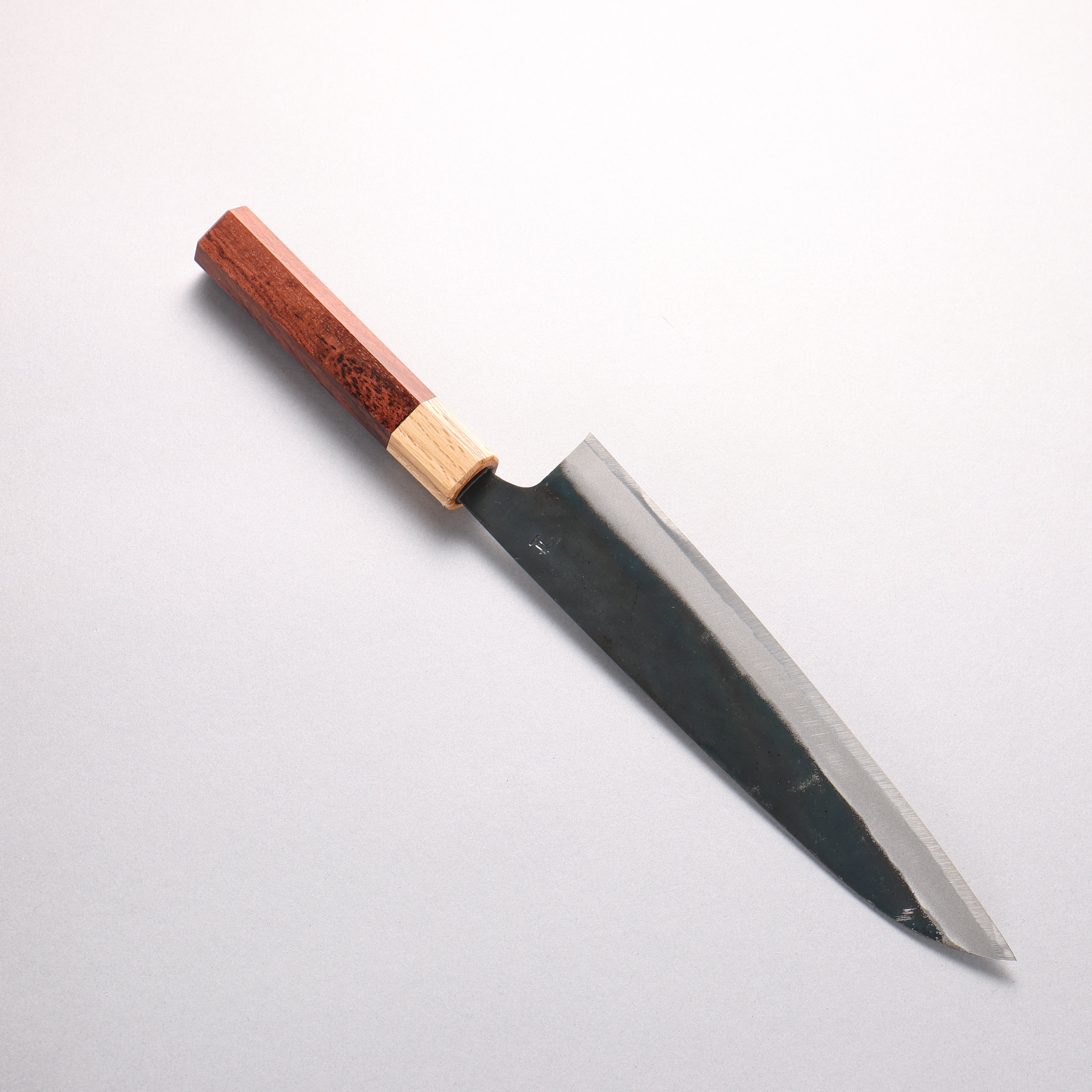 Seisuke Blue Steel No.1 Black Finished Gyuto 210mm Rosewood (ferrule: Oak) Handle