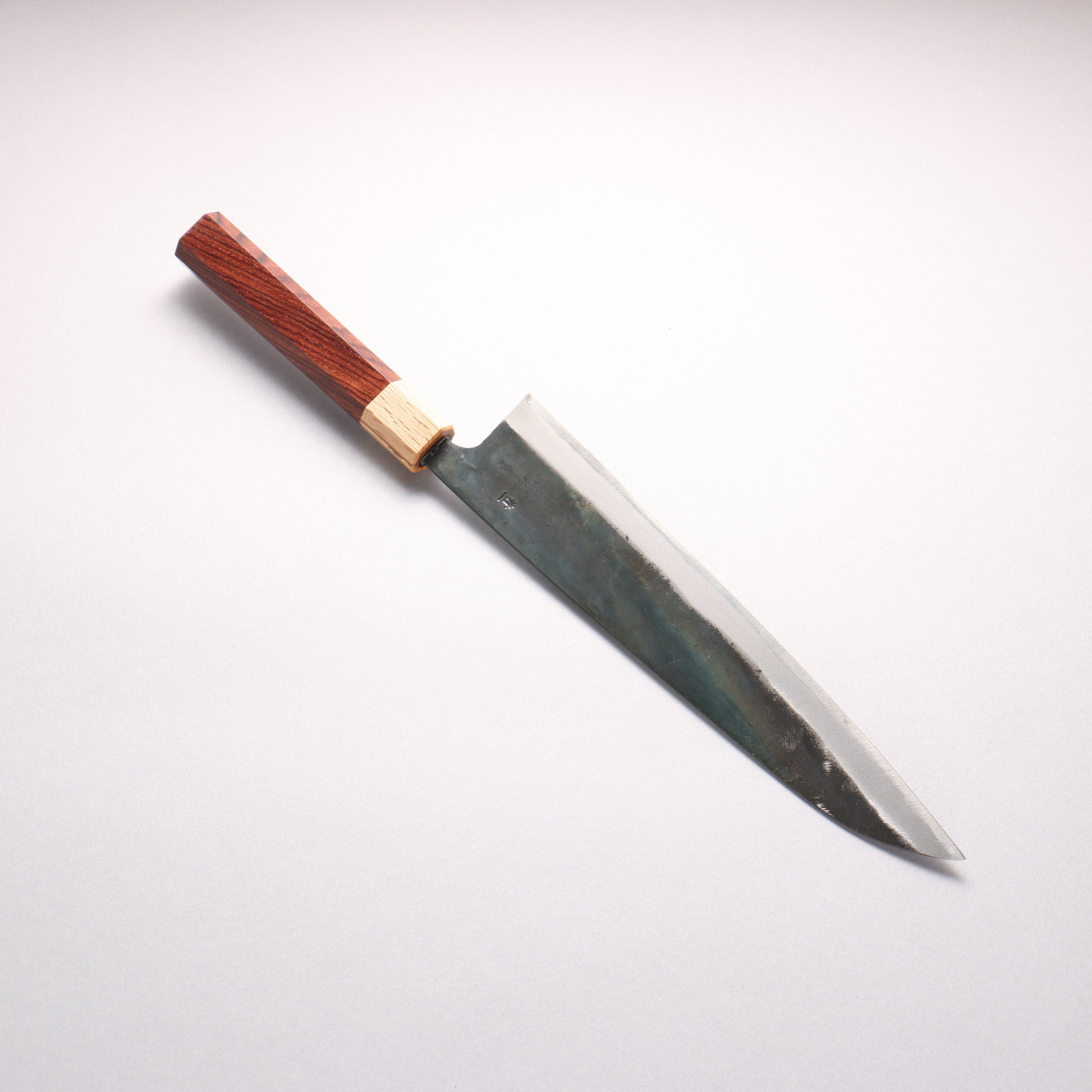 Seisuke Blue Steel No.1 Black Finished Kiritsuke Gyuto 240mm Rosewood (ferrule: Oak) Handle