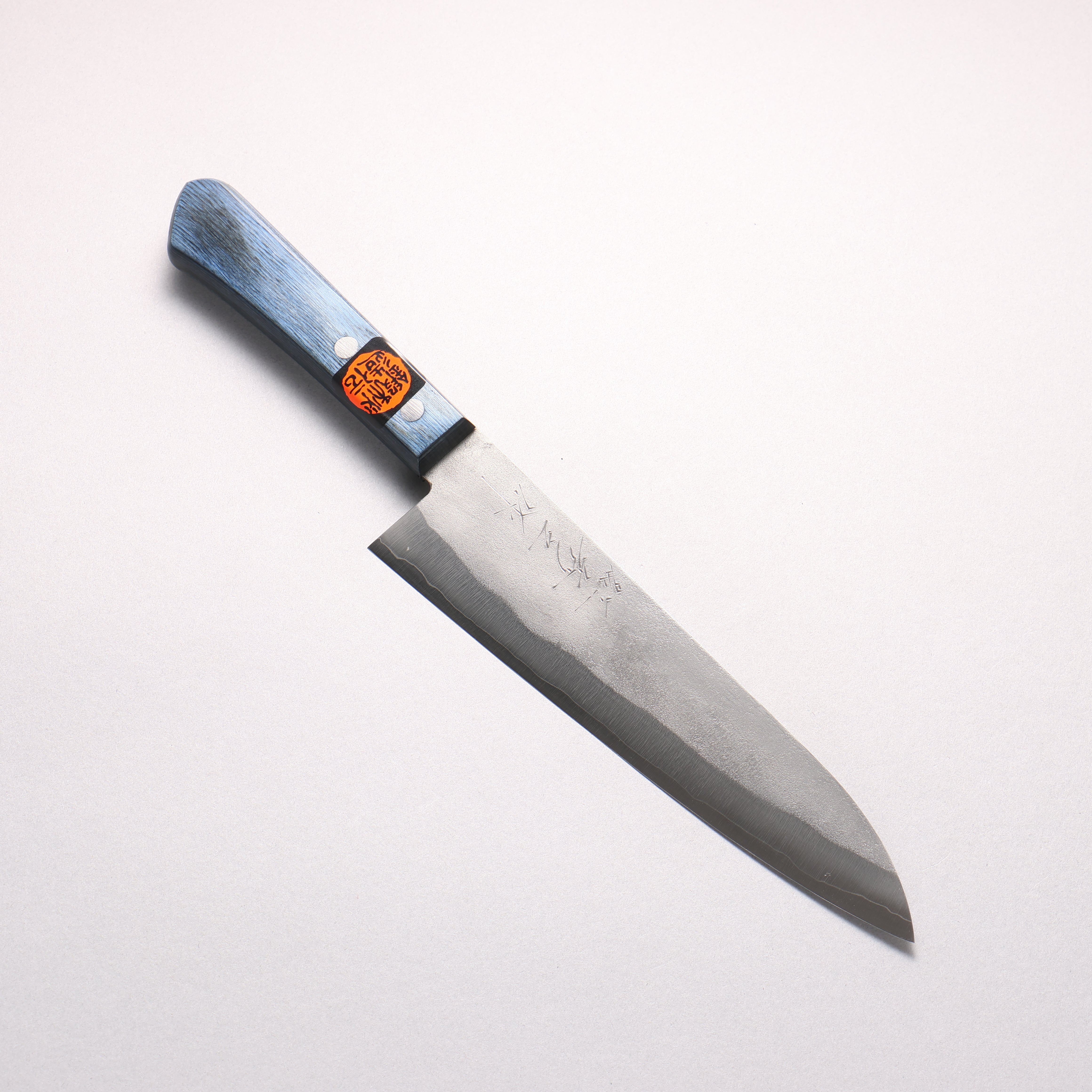 Shigeki Tanaka Silver Steel No.3 Nashiji Gyuto 180mm Blue Pakka wood Handle