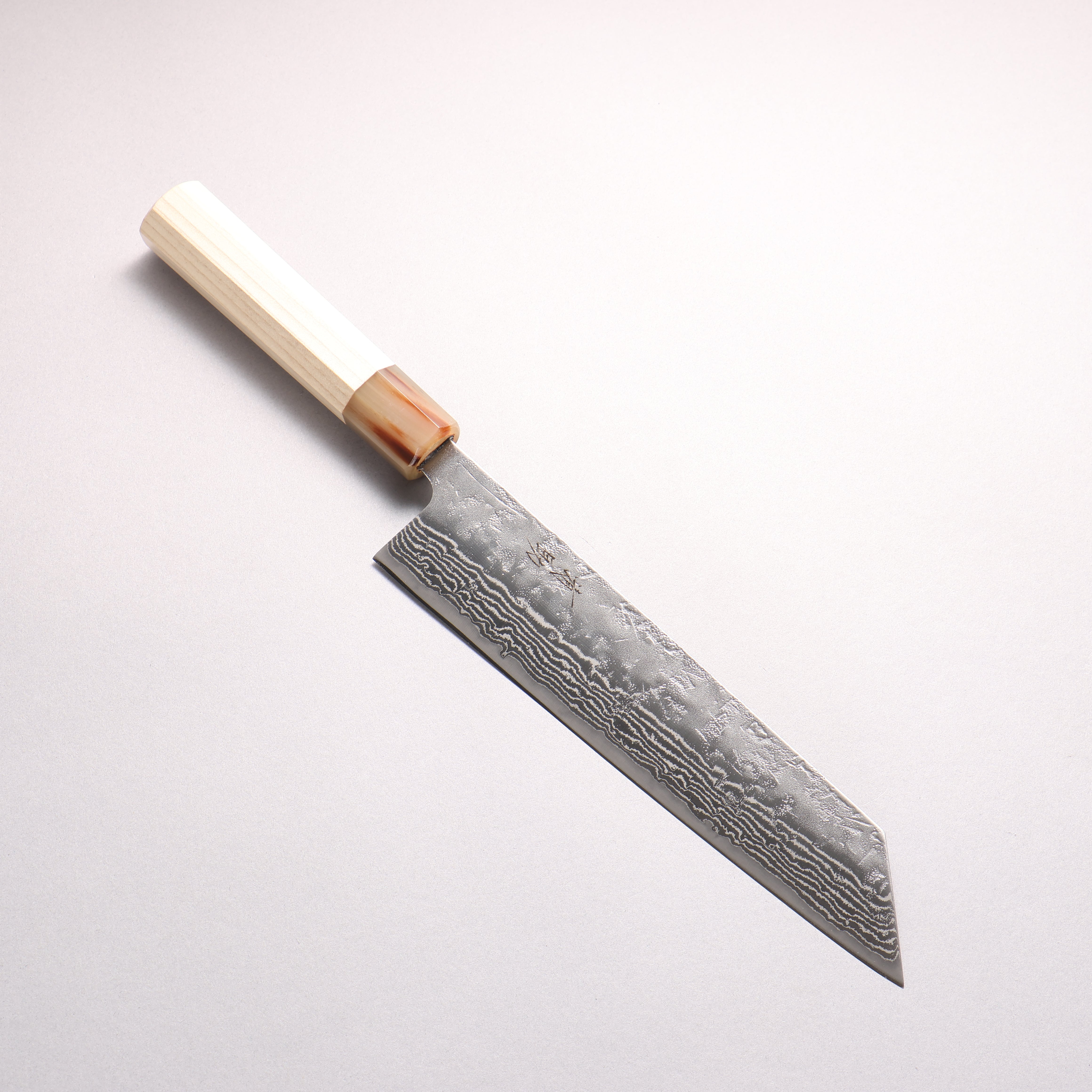 Seisuke Swedish Steel-stn Damascus Washiji Kiritsuke Gyuto 210mm Magnolia Handle