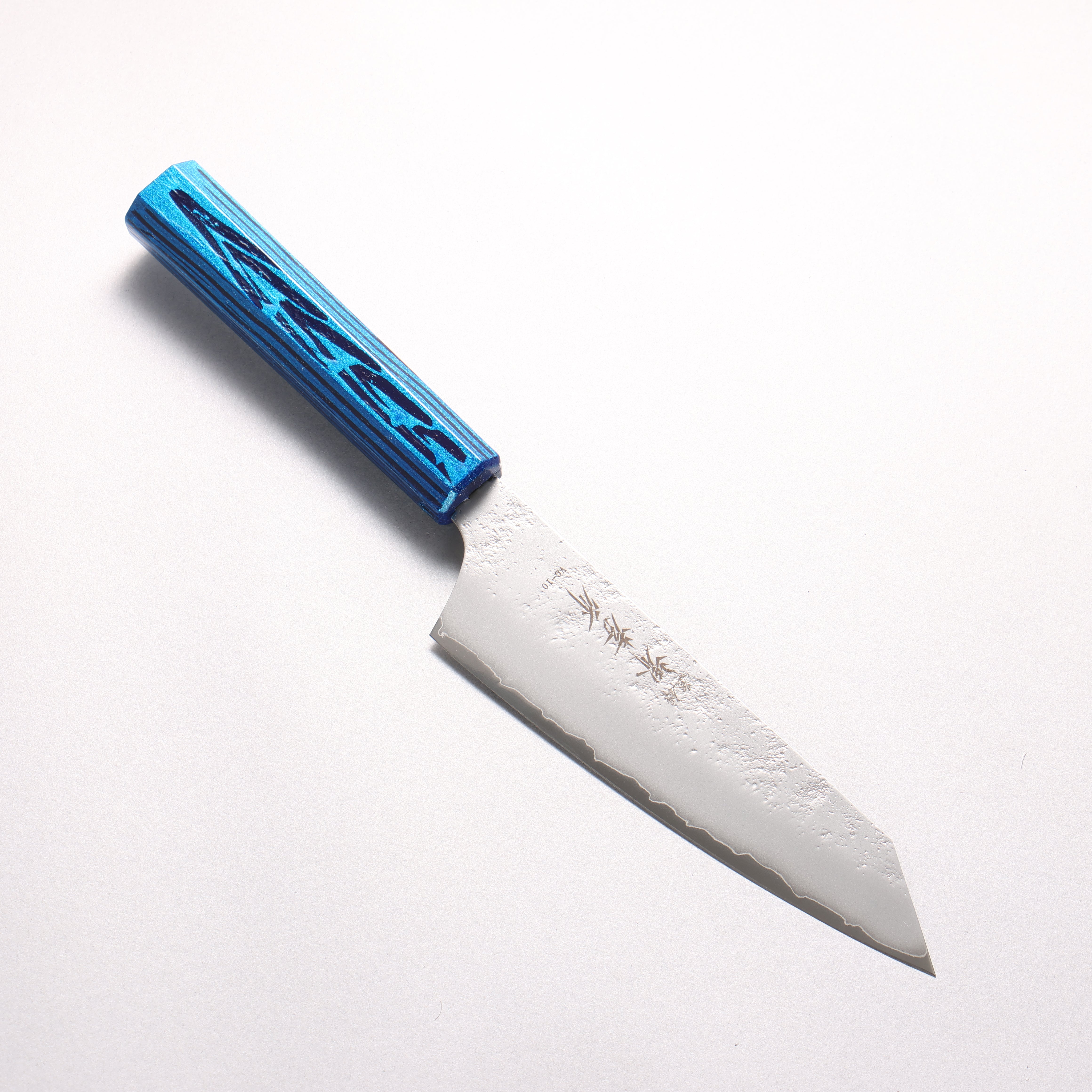 Sakai Takayuki Saikou VG10 Nashiji Kengata Santoku 160mm Brilliant Blu