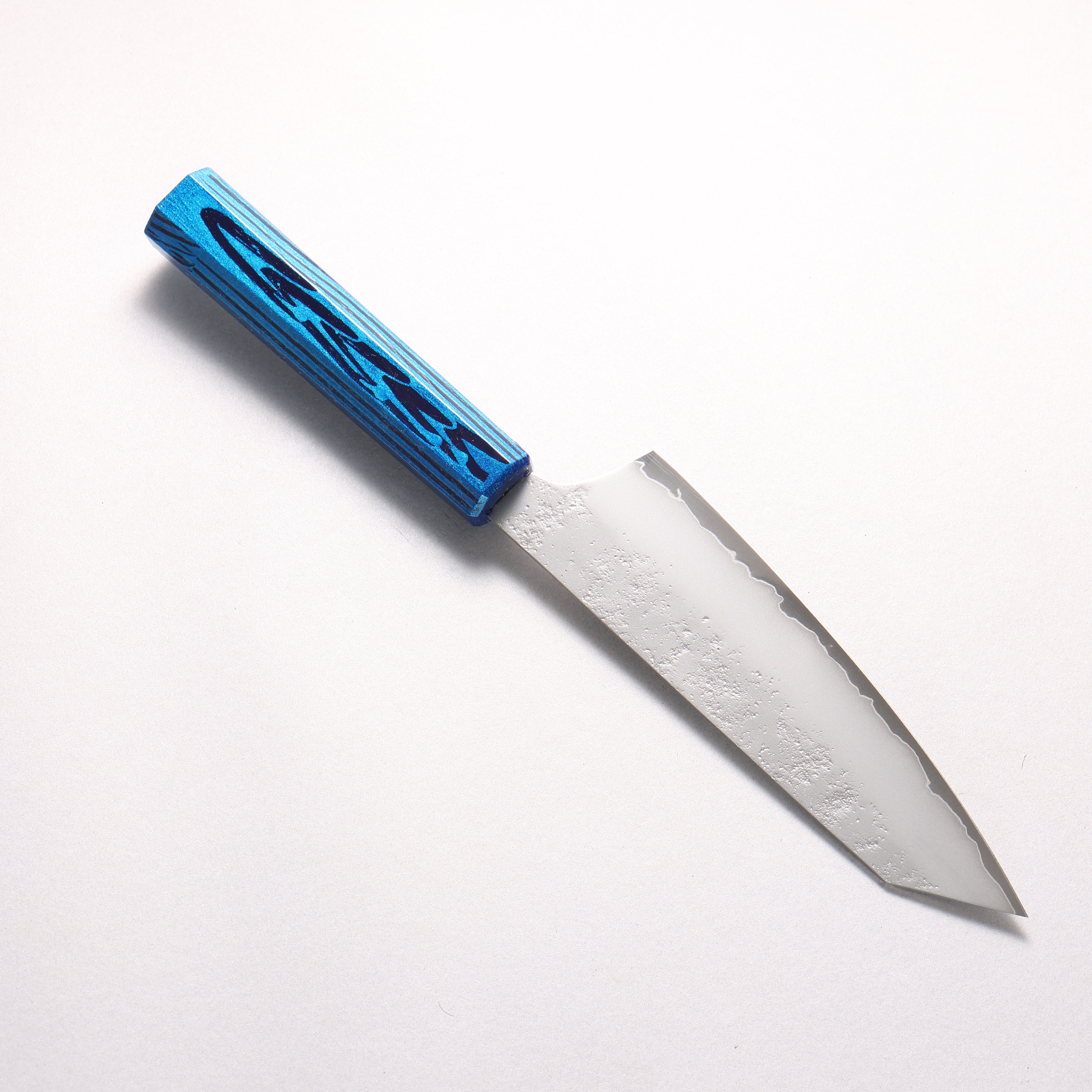 Sakai Takayuki Saikou VG10 Nashiji Kengata Santoku 160mm Brilliant Blue Lacquer Color Handle