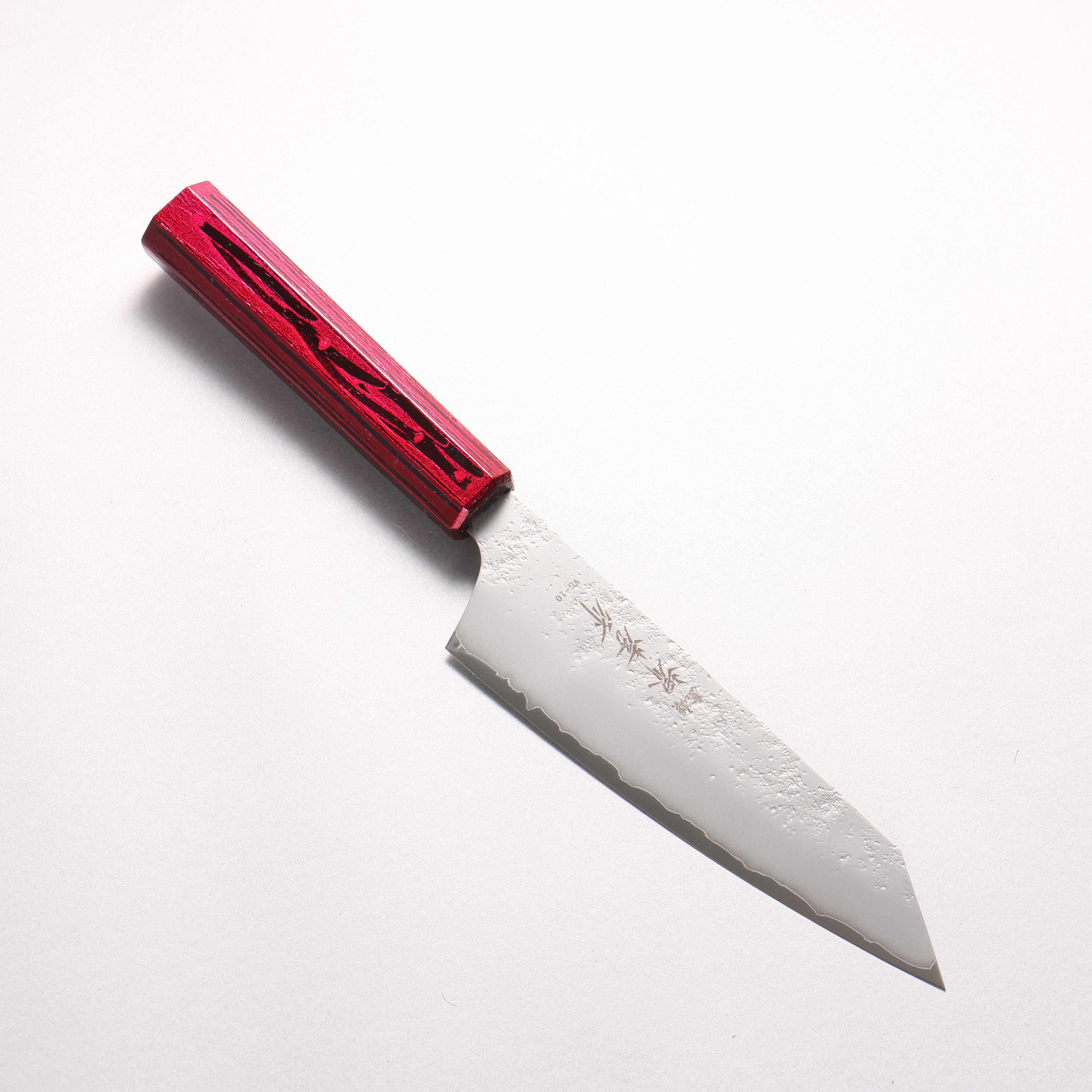 Sakai Takayuki Saikou VG10 Nashiji Kengata Santoku 160mm Brilliant Red Lacquer Color Handle