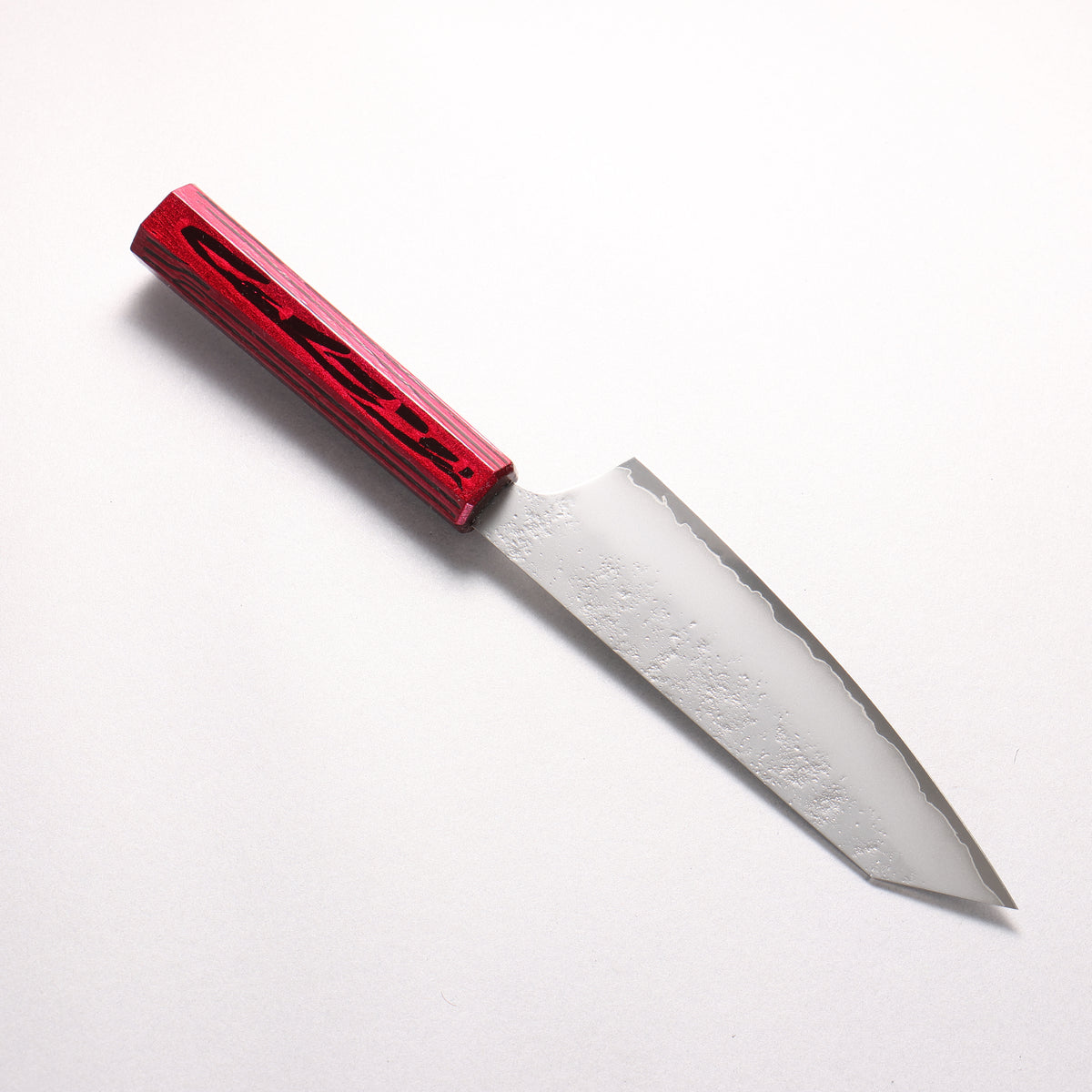 Sakai Takayuki Saikou VG10 Nashiji Kengata Santoku 160mm Brilliant Red Lacquer Color Handle