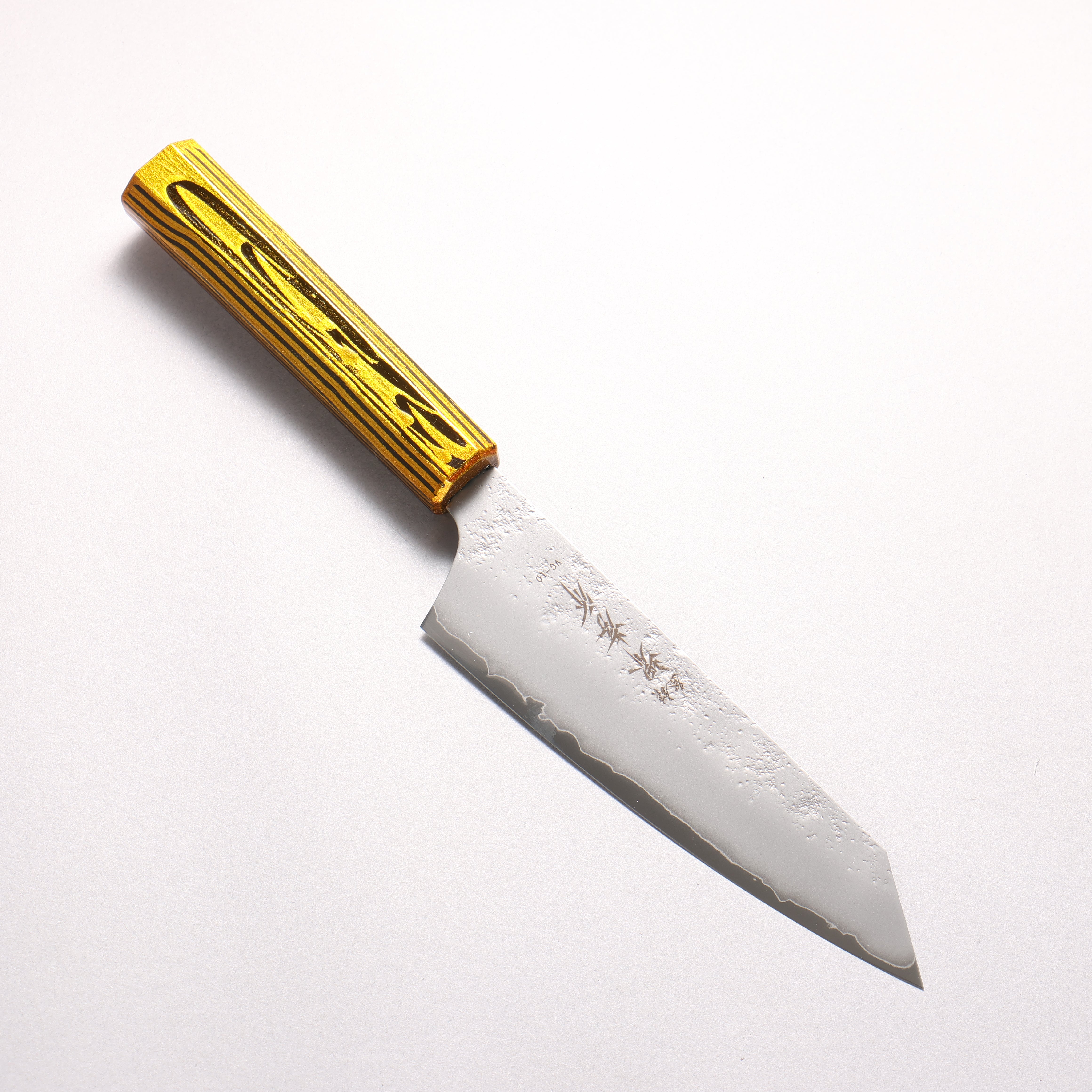 Sakai Takayuki Saikou VG10 Nashiji Kengata Santoku 160mm Brilliant Gold Lacquer Color Handle