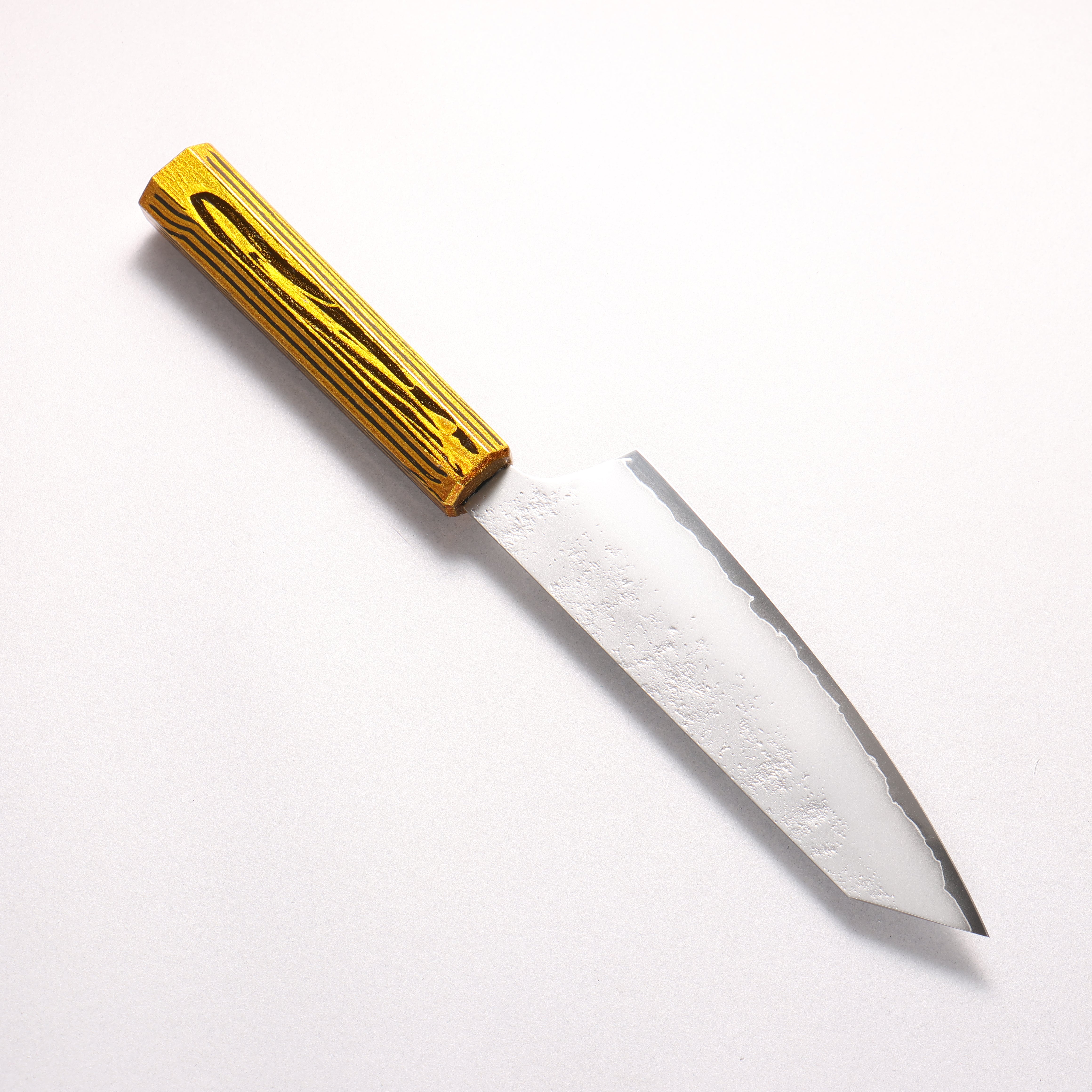 Sakai Takayuki Saikou VG10 Nashiji Kengata Santoku 160mm Brilliant Gold Lacquer Color Handle