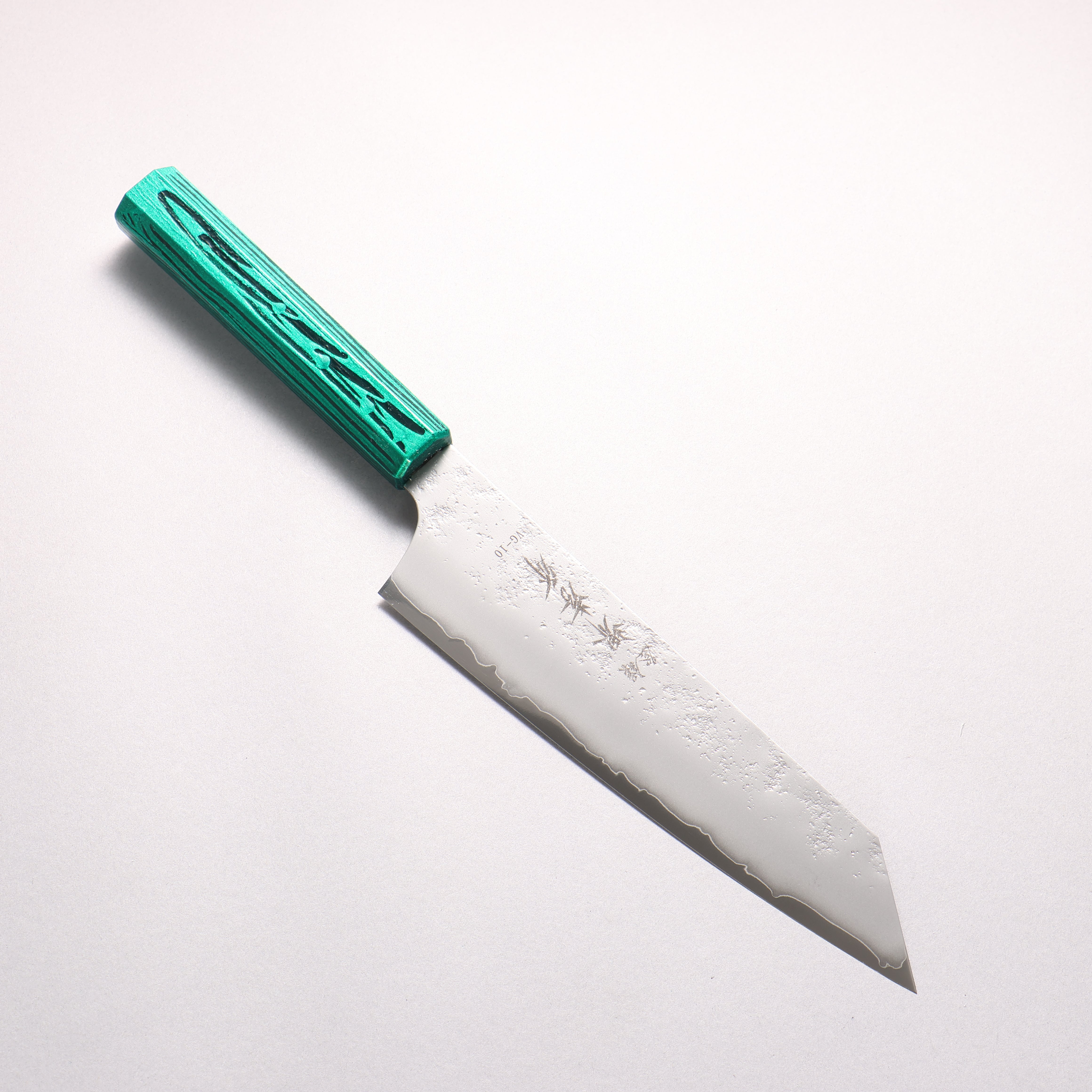 Sakai Takayuki Saikou VG10 Nashiji Kengata Gyuto 190mm Brilliant Green Lacquer Color Handle