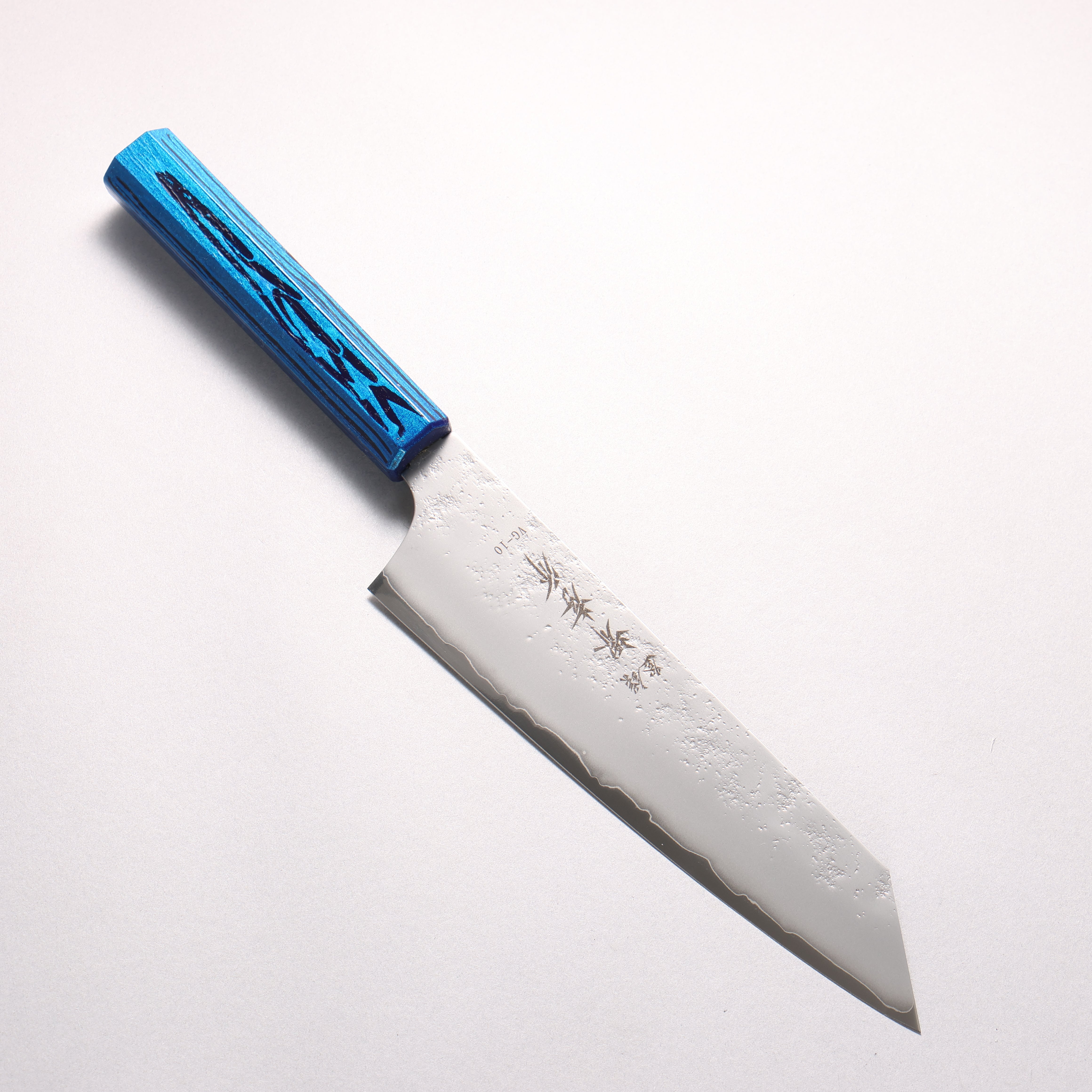 Sakai Takayuki Saikou VG10 Nashiji Kengata Gyuto 190mm Brilliant Blue Lacquer Color Handle