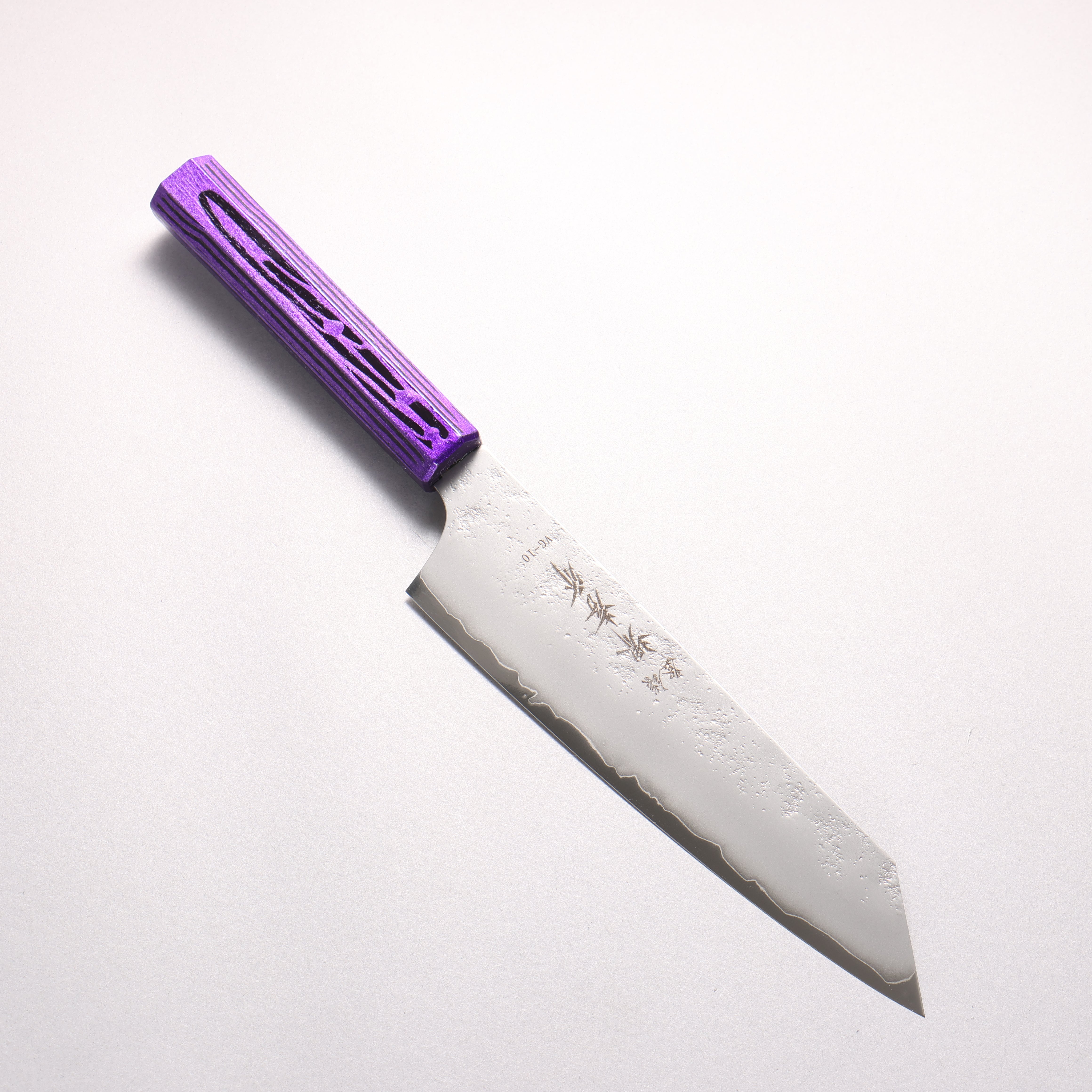 Sakai Takayuki Saikou VG10 Nashiji Kengata Gyuto 190mm Brilliant Purple Lacquer Color Handle