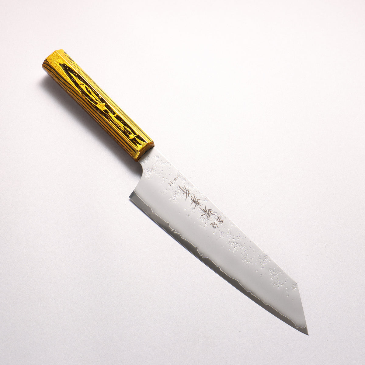Sakai Takayuki Saikou VG10 Nashiji Kengata Gyuto 190mm Brilliant Gold Lacquer Color Handle