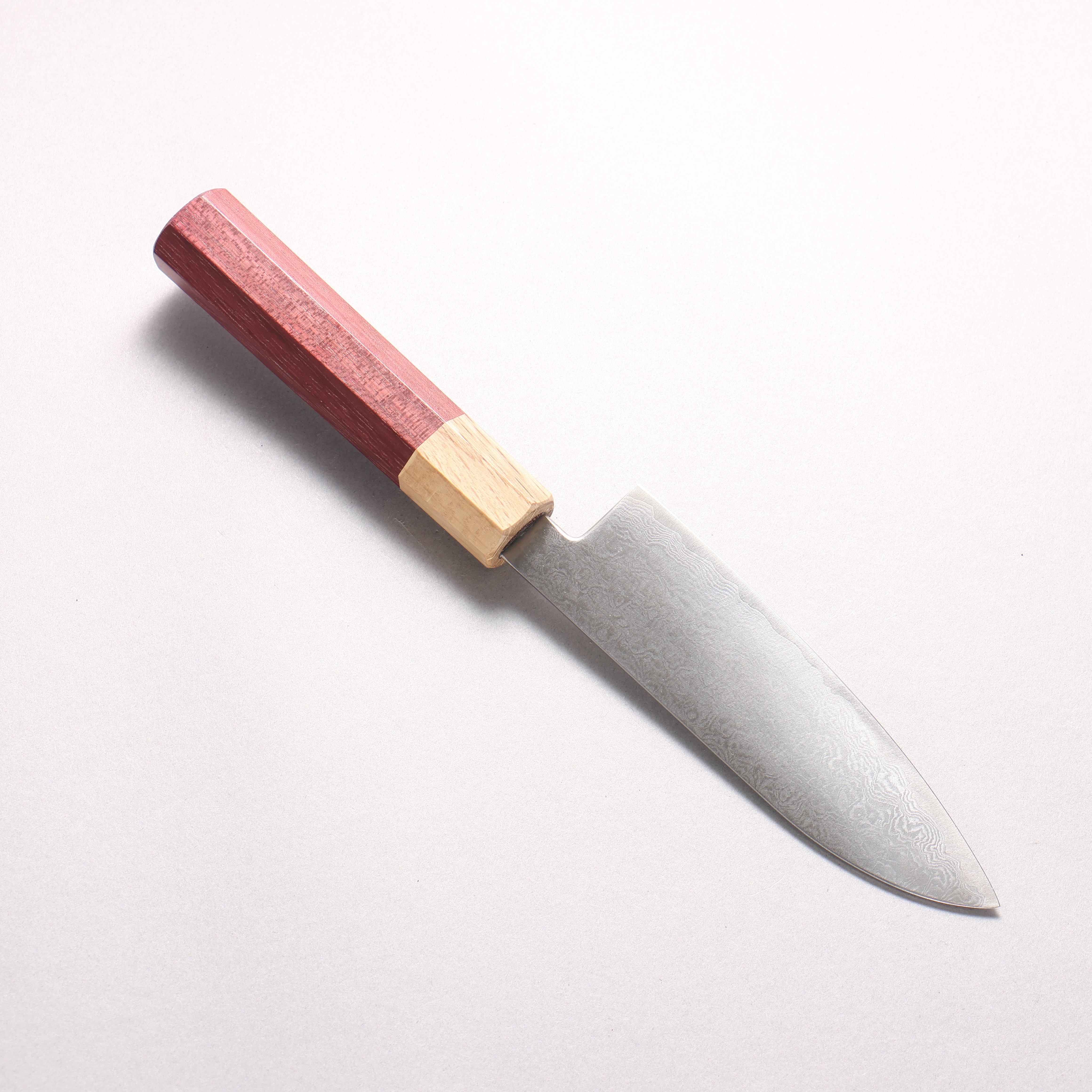 Fukube VG10 16 Layer Damascus Santoku 130mm Purple Heart Handle - Japanny - Best Japanese Knife