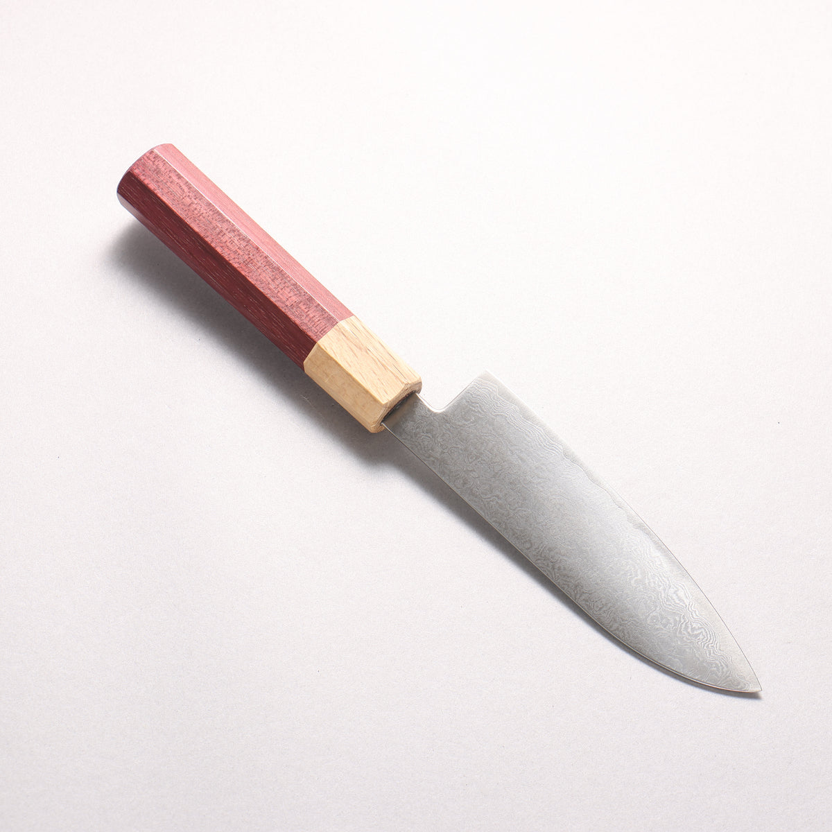 Fukube VG10 16 Layer Damascus Santoku 130mm Purple Heart Handle