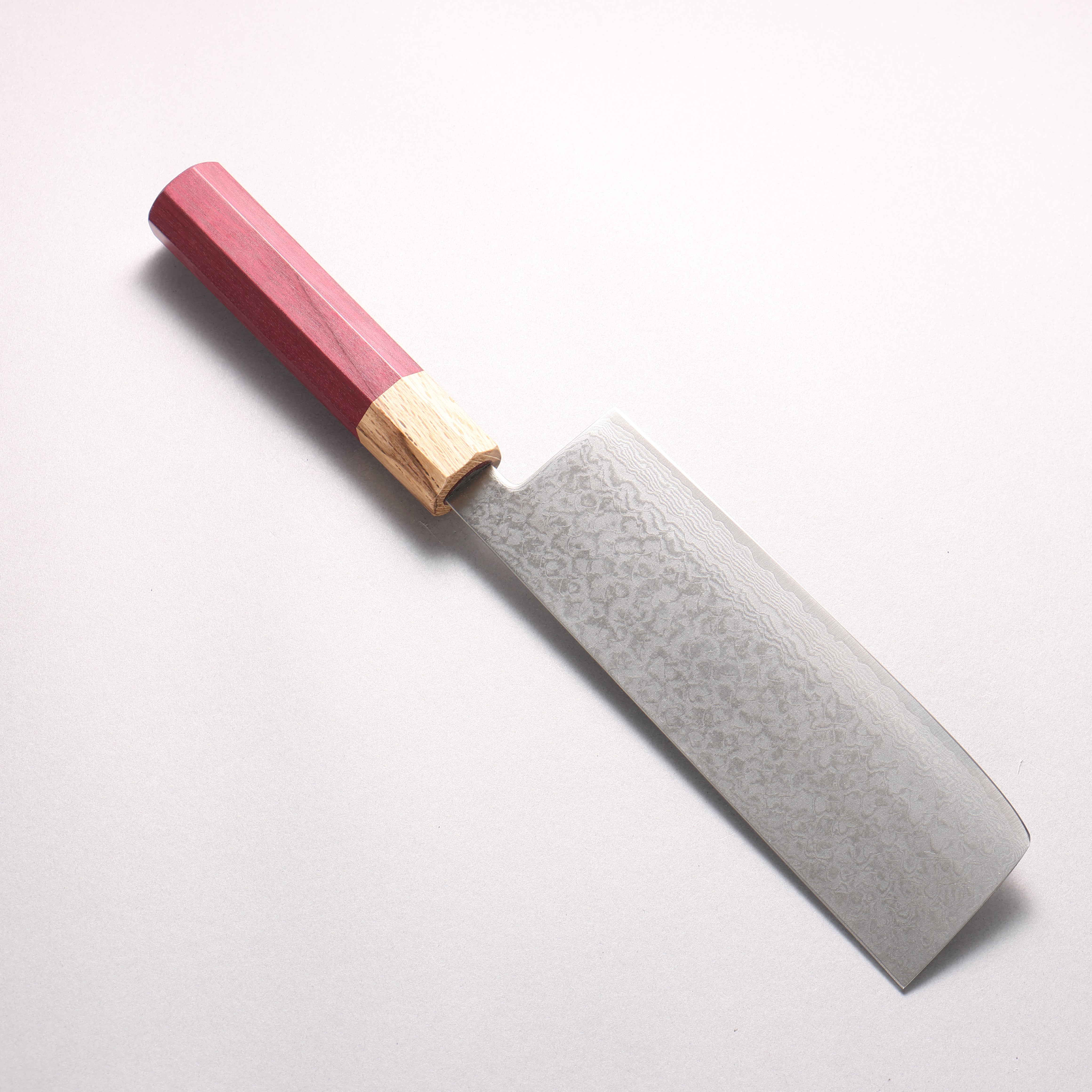 Fukube VG10 16 Layer Damascus Nakiri 170mm Purple Heart Handle