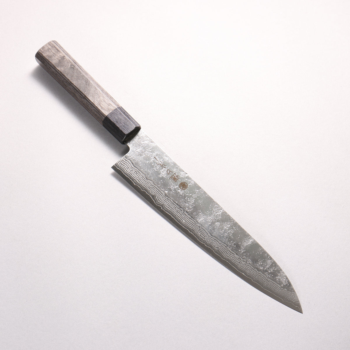 Higuchi VG10 8 Layer Damascus Nashiji Gyuto 210mm Gray Pakka wood Handle