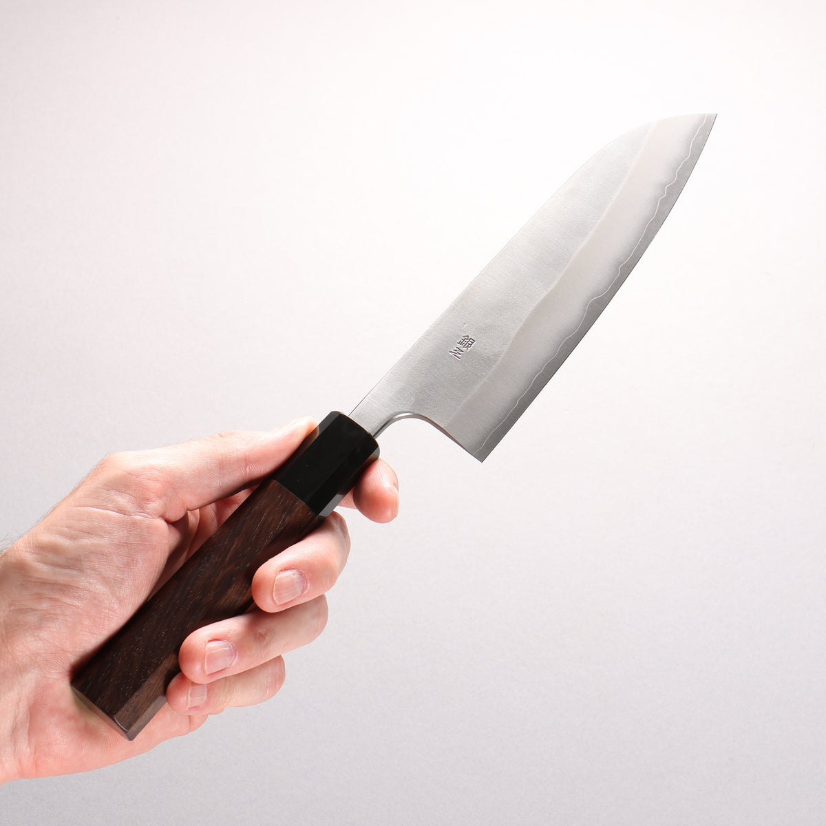 Nao Yamamoto Silver Steel No.3 Nashiji Santoku 165mm Walnut (Ferrule : Black Water Buffalo Horn) Handle