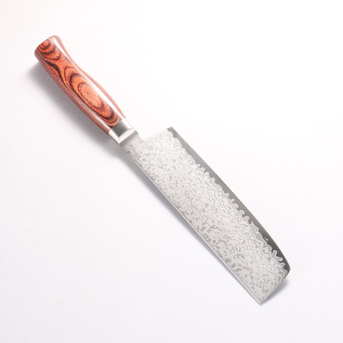 Sakai Kikumori VG10 17 Layer Damascus Nakiri 165mm Red Pakka wood Handle