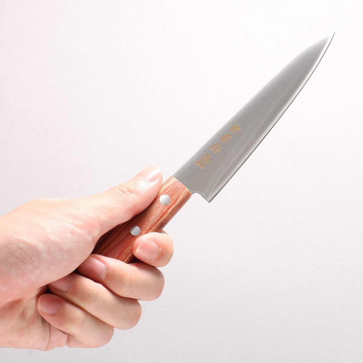 Kanetsune 555 Series DSR-1K6 Petty-Utility 135mm Red Pakka wood Handle