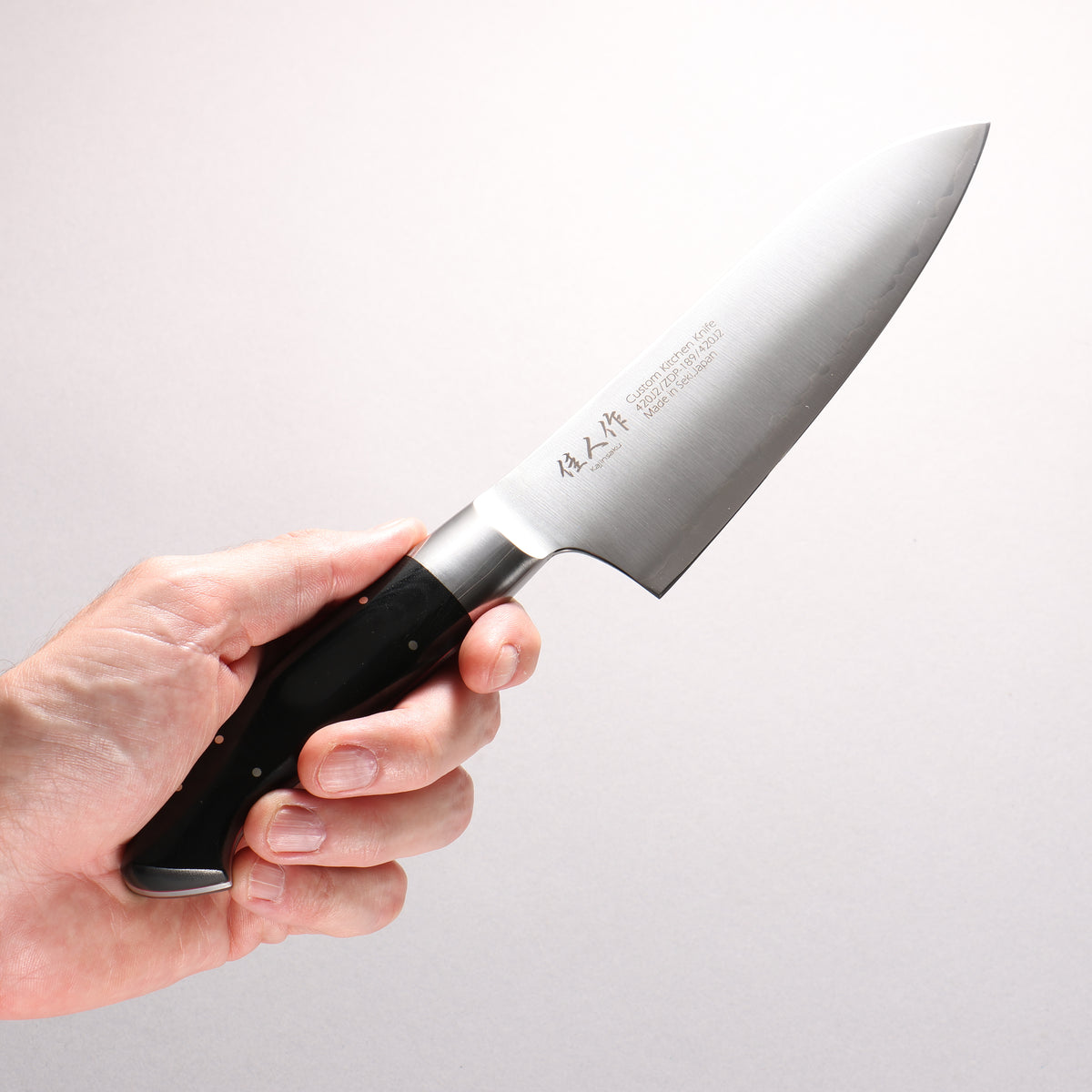 Kajin ZDP189 3 Layer Santoku 165mm Linen Micarta Handle
